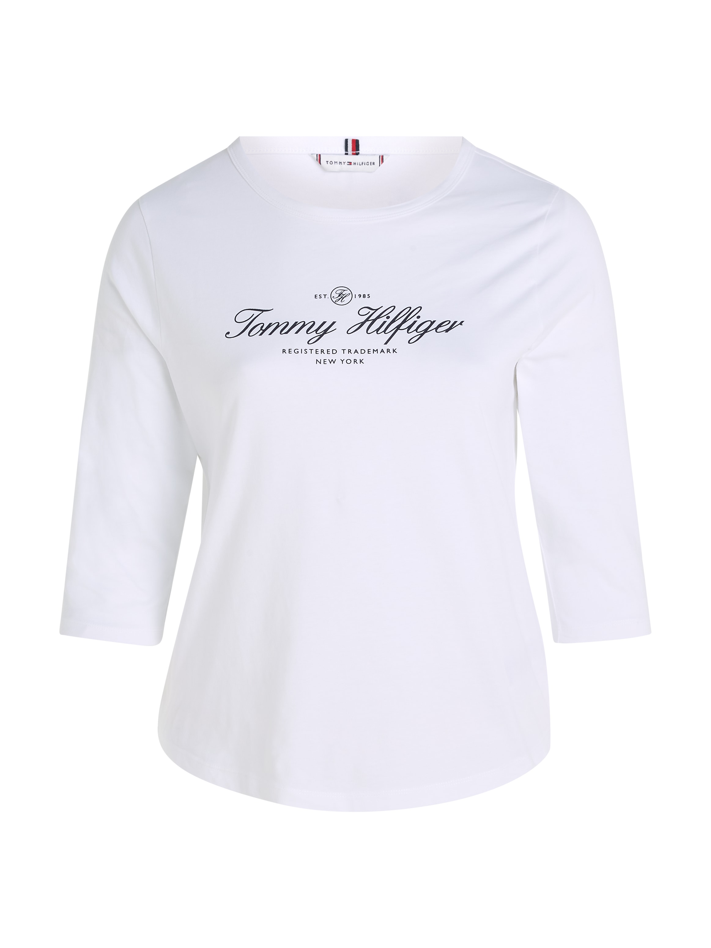 | NK Signature 3/4SLV«, shoppen Jelmoli-Versand Langarmshirt Logo-Schriftzug online PLUS OPN CURVE,mit SLIM SIZE Hilfiger Tommy Curve Hilfiger »CRV SIGNATURE Tommy