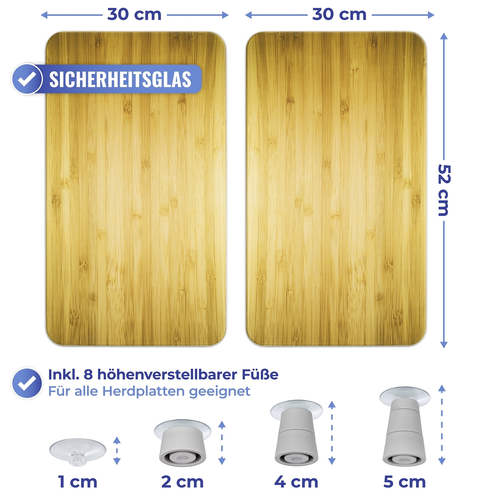 Maximex Herd-Abdeckplatte »Universal Modell Holz-Optik«, (Set, 2 tlg.), Herdabdeckung für alle Herdarten, kratzfest, mit rutschfesten Füssen
