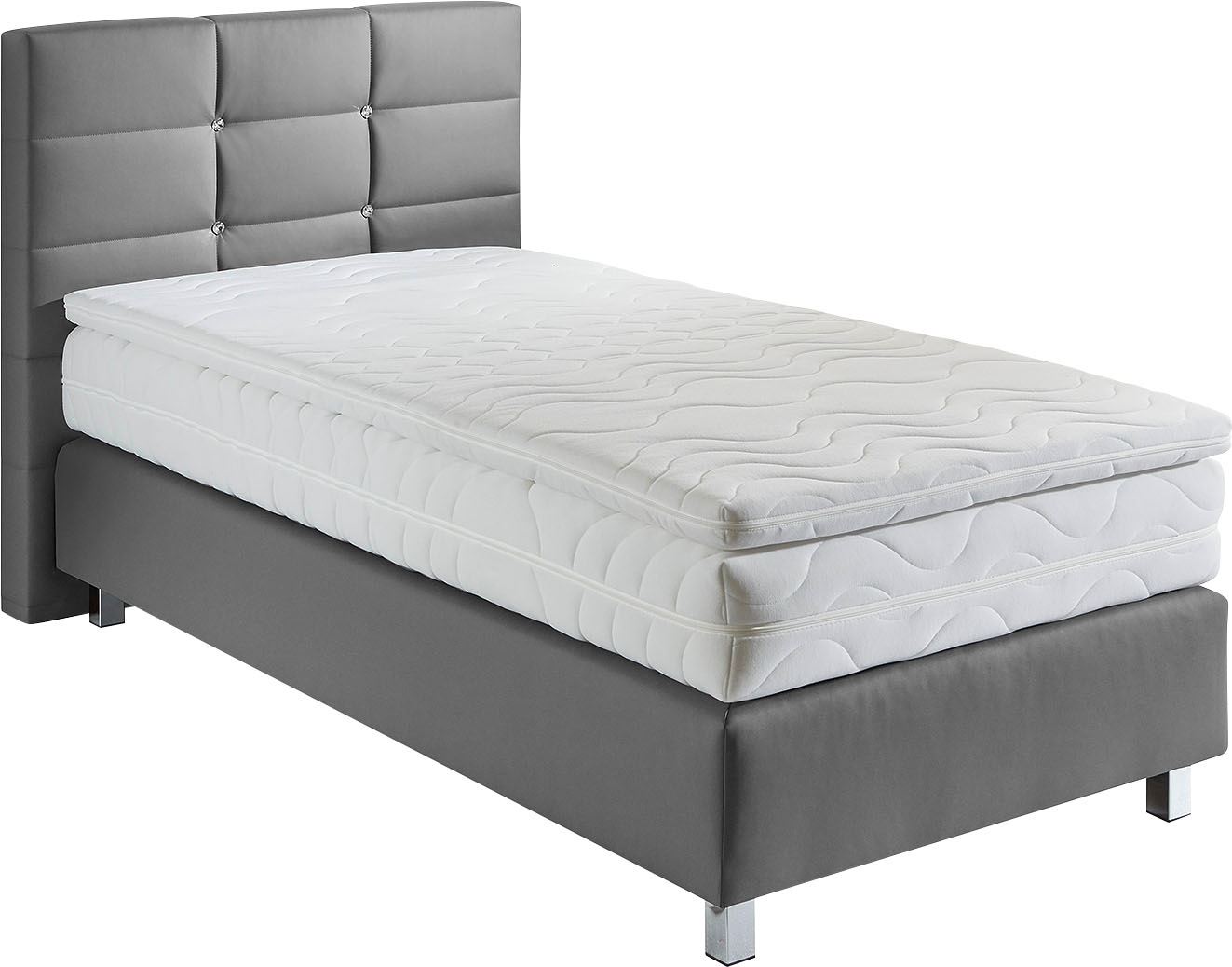Westfalia Schlafkomfort Boxspringbett mit Knöpfen in Kristalloptik, wahlweise mit Topper