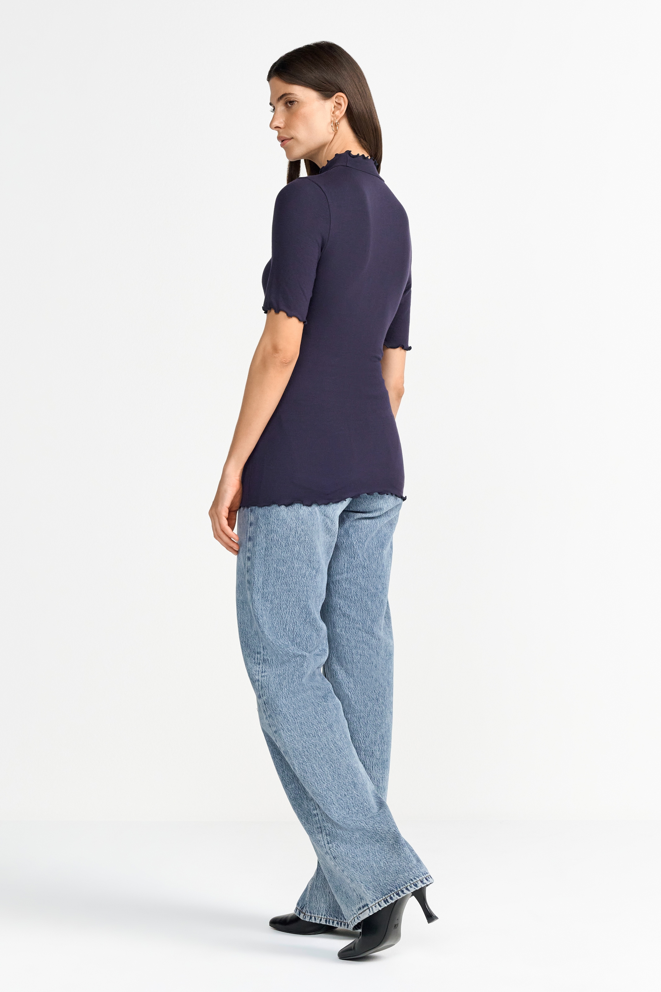 RICHROYAL Rollkragenshirt, mit gewellten Kanten