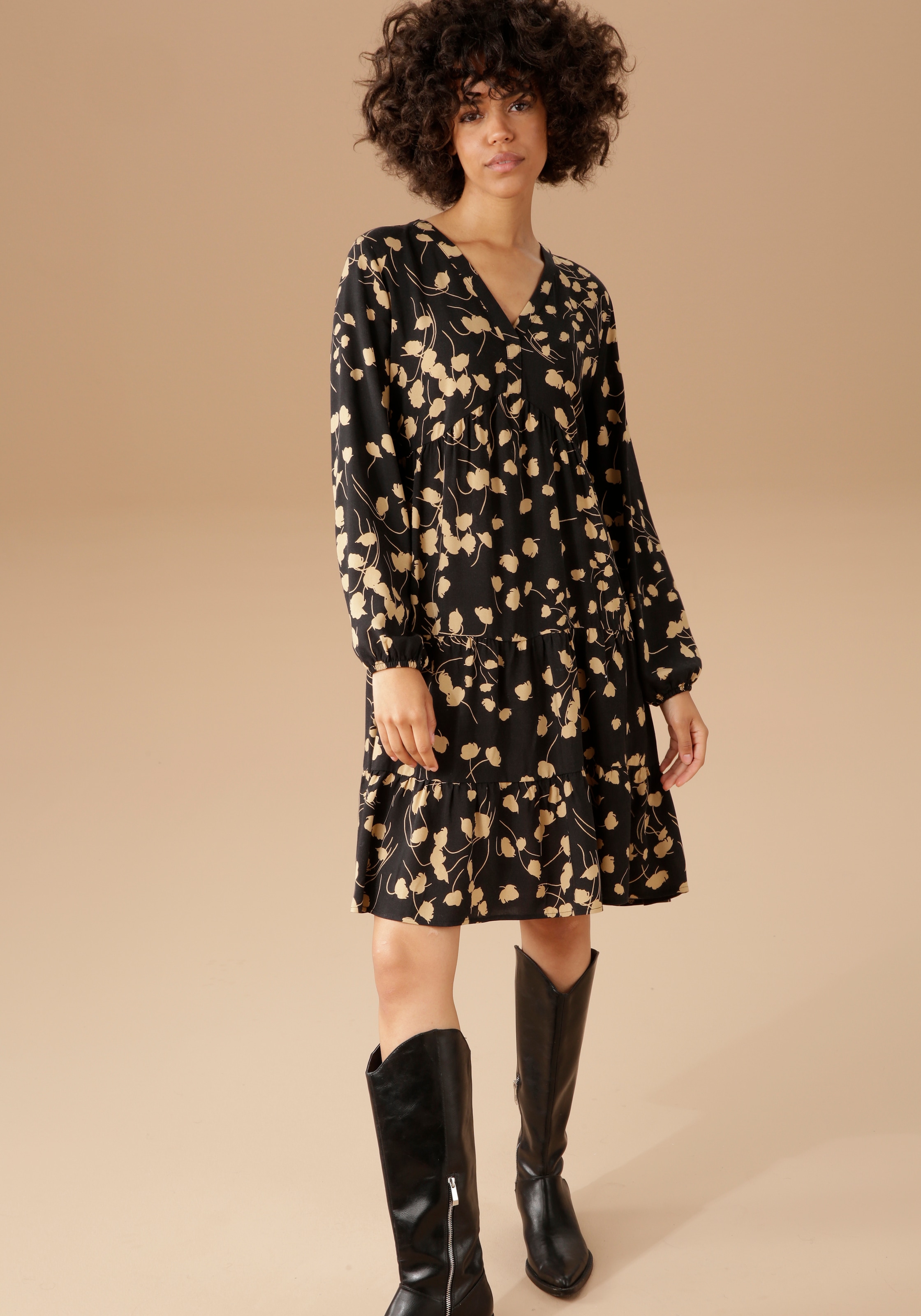 Aniston CASUAL Blusenkleid, mit graphischem kaufen Blumendruck Jelmoli-Versand online 