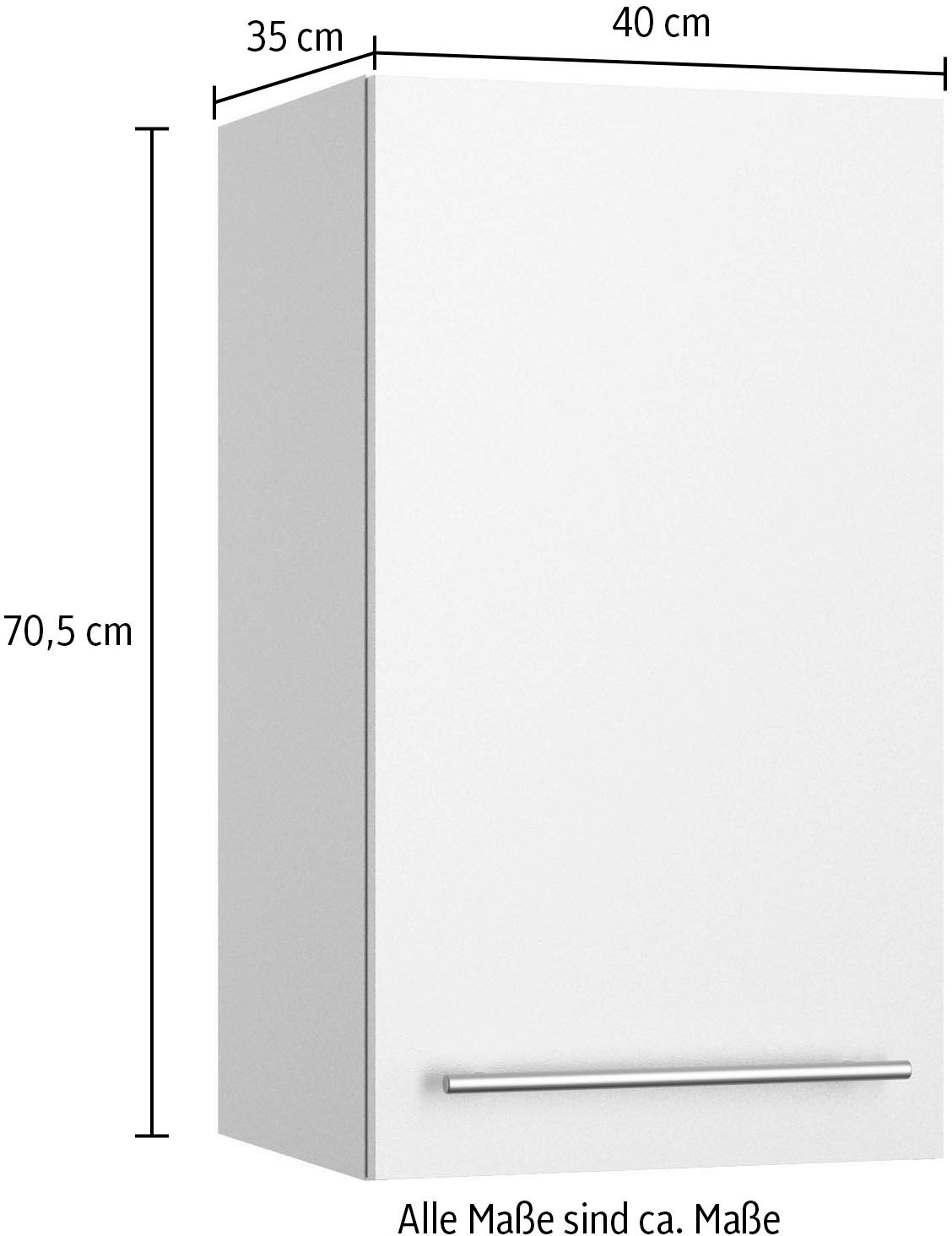 KOCHSTATION Hängeschrank »KS-Bern2«, Breite 40 cm, 1 Tür, 2 Einlegeböden