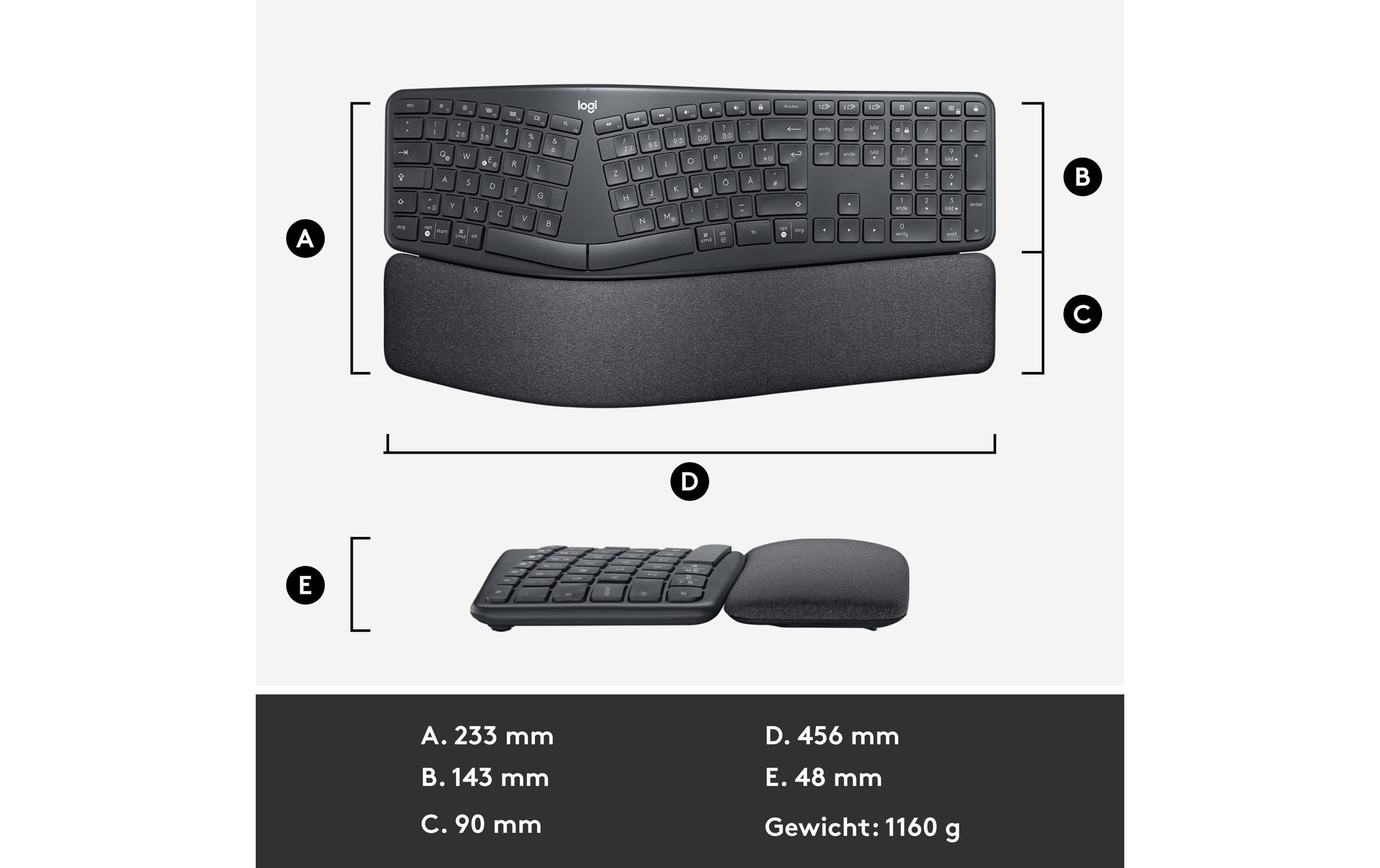 Logitech ergonomische Tastatur »K860 for Business«