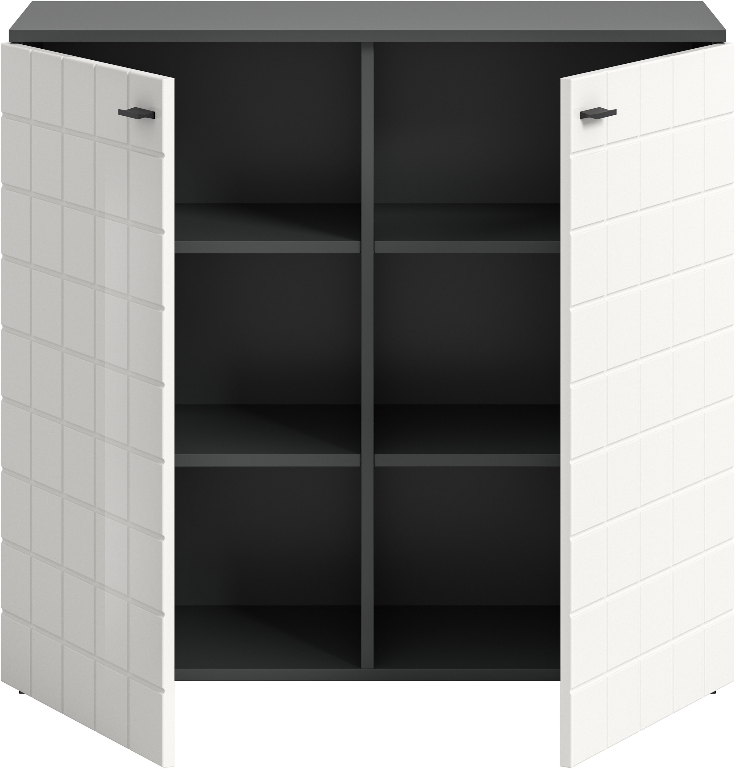 INOSIGN Kommode »Gora, Breite 92 cm, gefräste Front in Waffeloptik hochglanz«, Sideboard, Schrank, Anrichte