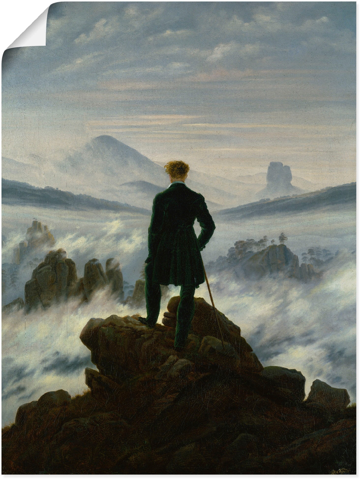 Artland Wandbild »Der Wanderer über dem Nebelmeer. Um 1818«, Mann, (1 St.), als Leinwandbild, Poster in verschied. Grössen
