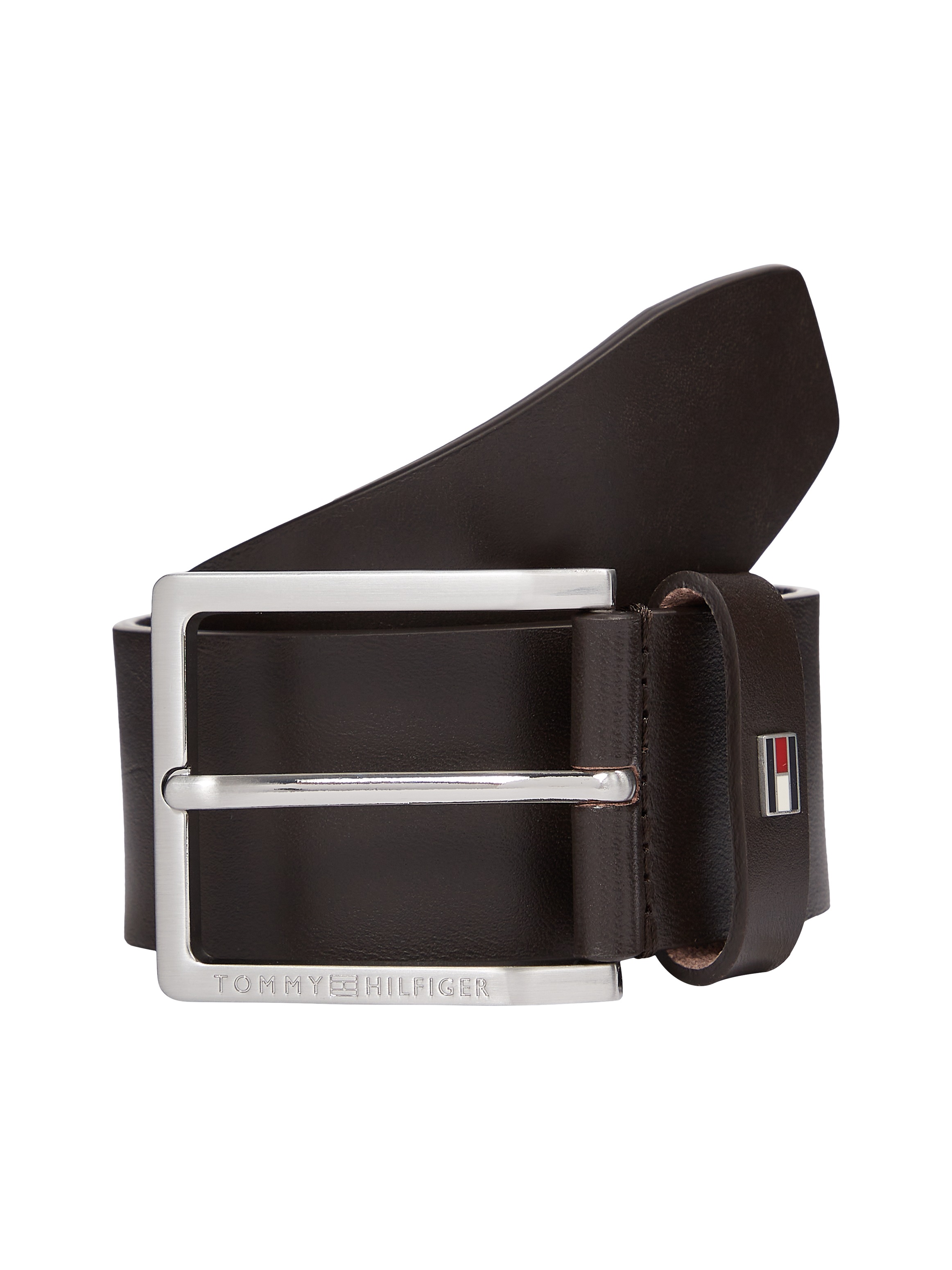 Tommy Hilfiger Ledergürtel »OLIVER 4.0 cm breit« Grössenverstellbar, Markenlogoemblem aus Metall