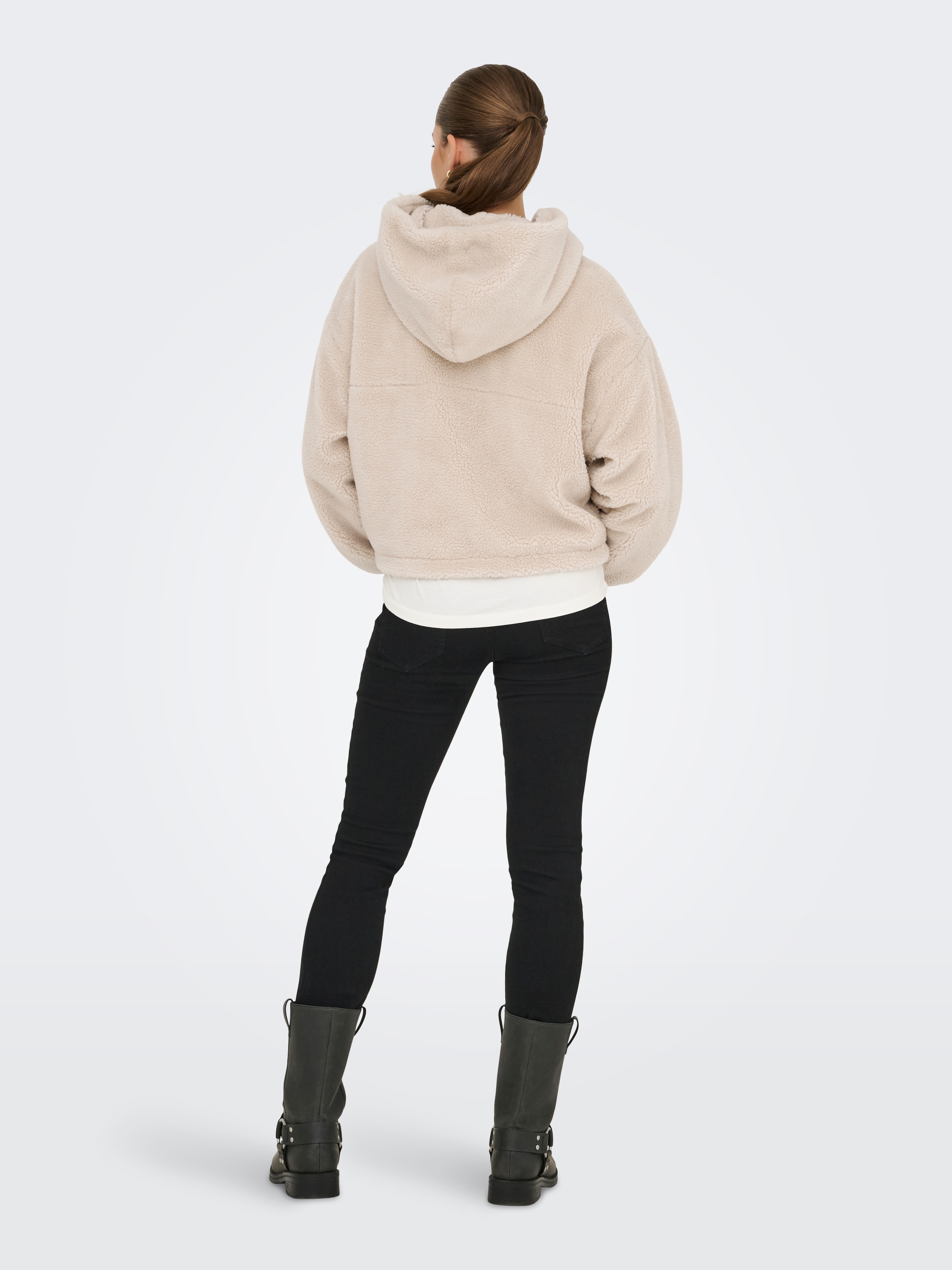 ONLY Fleecejacke »ONLSIENA TEDDY ANORAK LIFE CC OTW«, mit Kapuze