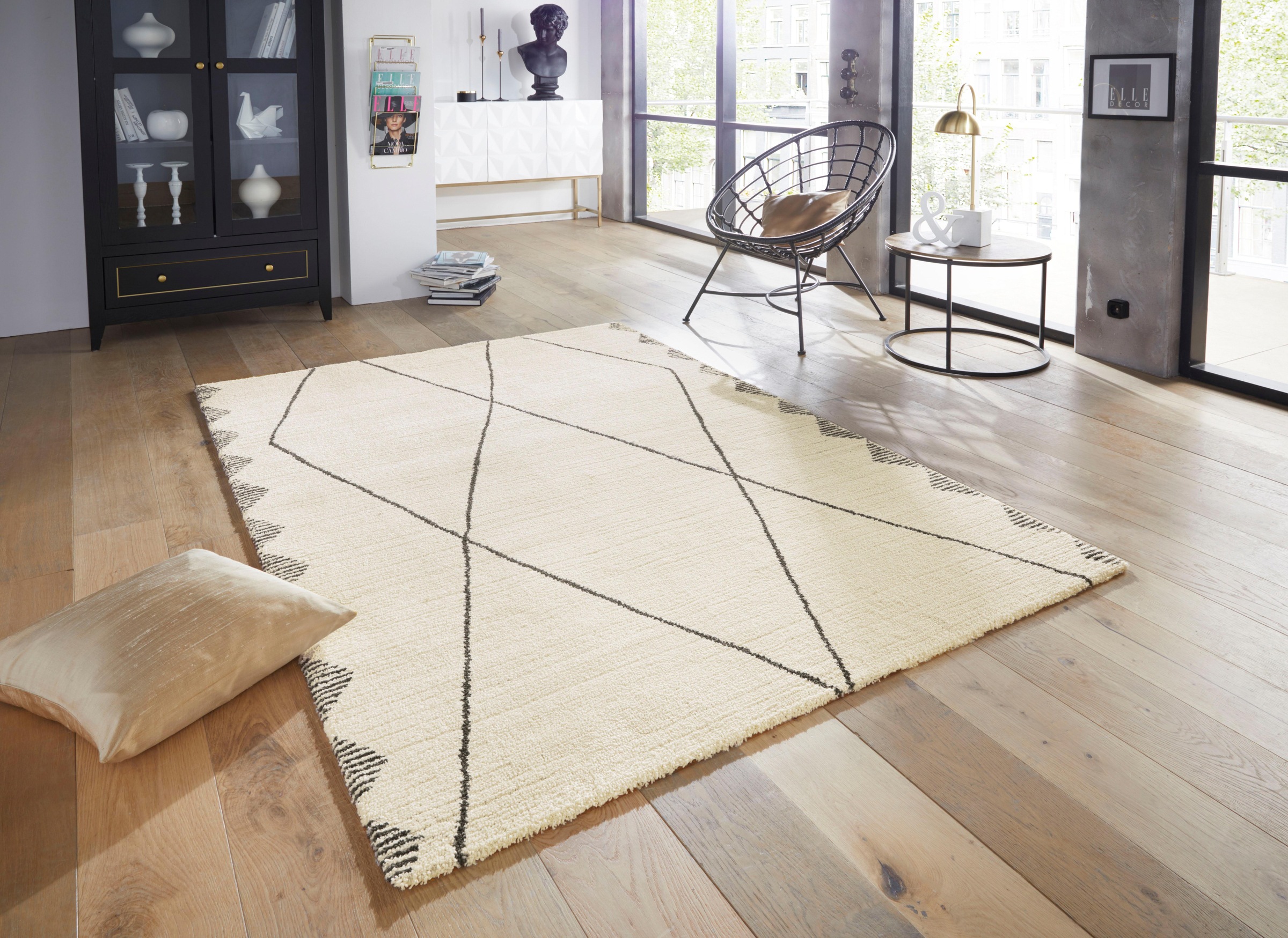 ELLE DECORATION Teppich »Beaune«, rechteckig, 14 mm Höhe, weicher Kurzflor, Skandi Look, leichte Reliefstruktur, Robust