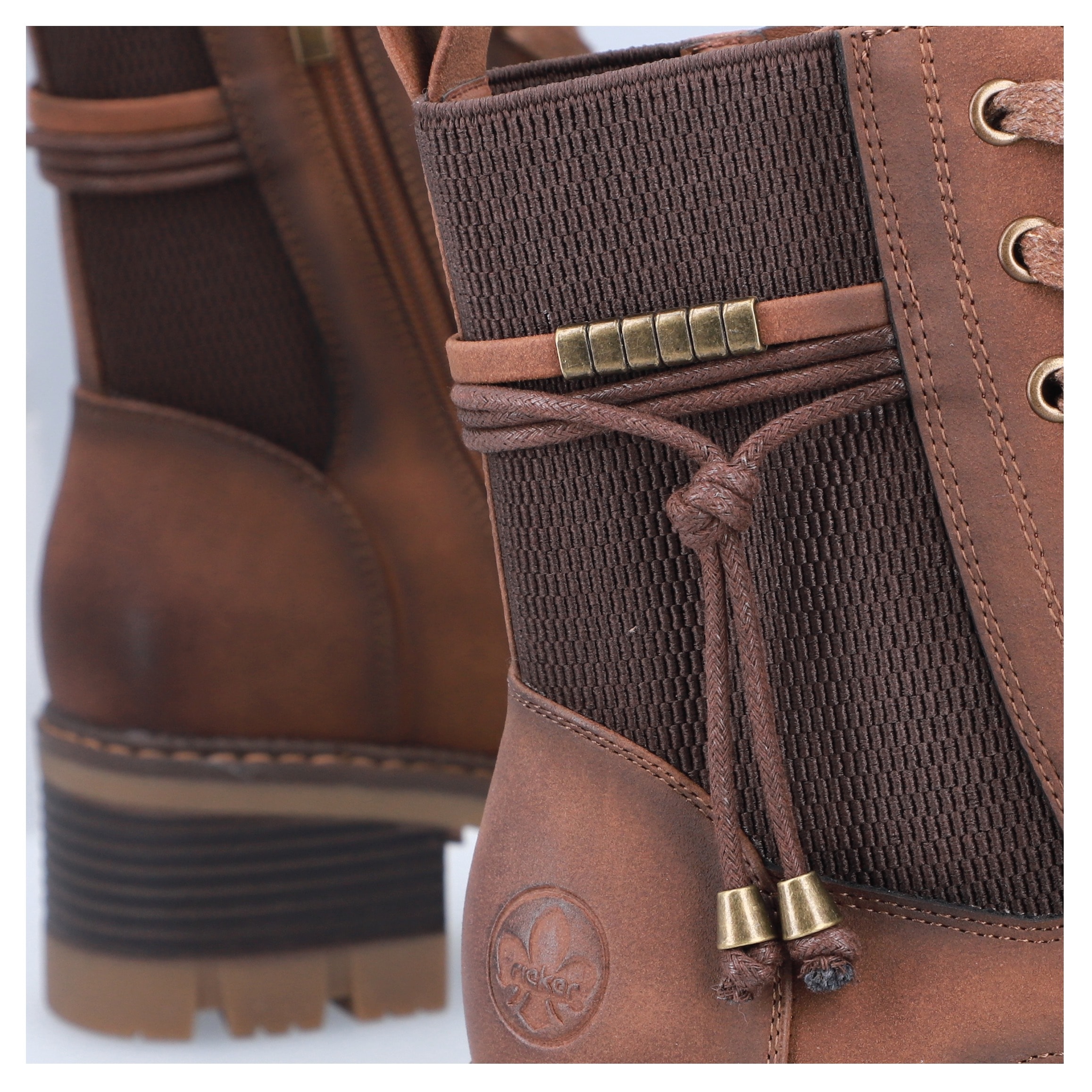 Rieker Winterstiefelette, Schnürboots, Stiefelette, Blockabsatz, mit Reissverschluss