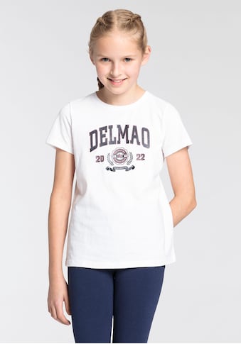 T-Shirt »für Mädchen«, mit grossem Delmao-Glitzer-Print