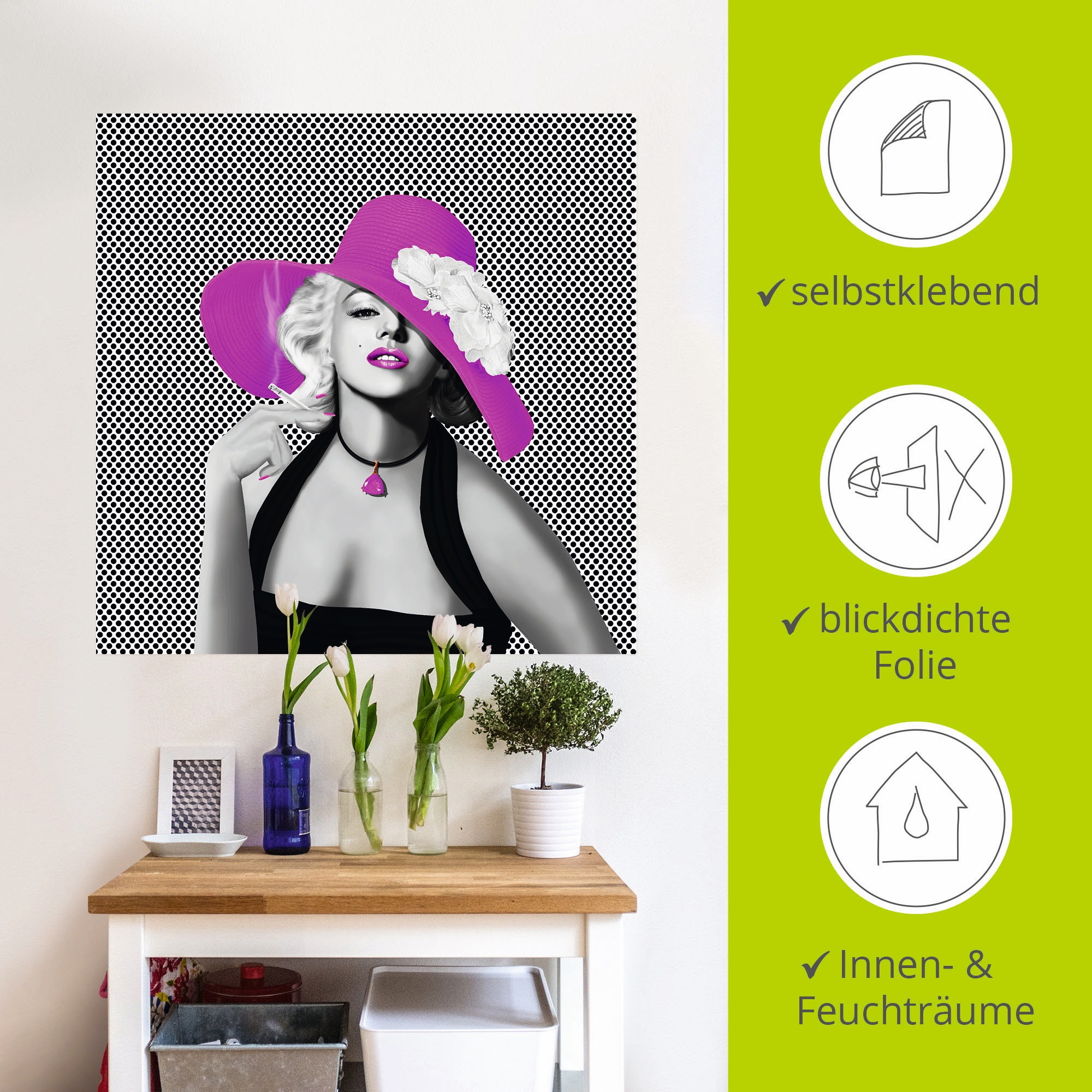 Artland Wandbild »Marilyn in Pop Art«, Stars, (1 St.), als Leinwandbild, Poster, Wandaufkleber in verschied. Grössen