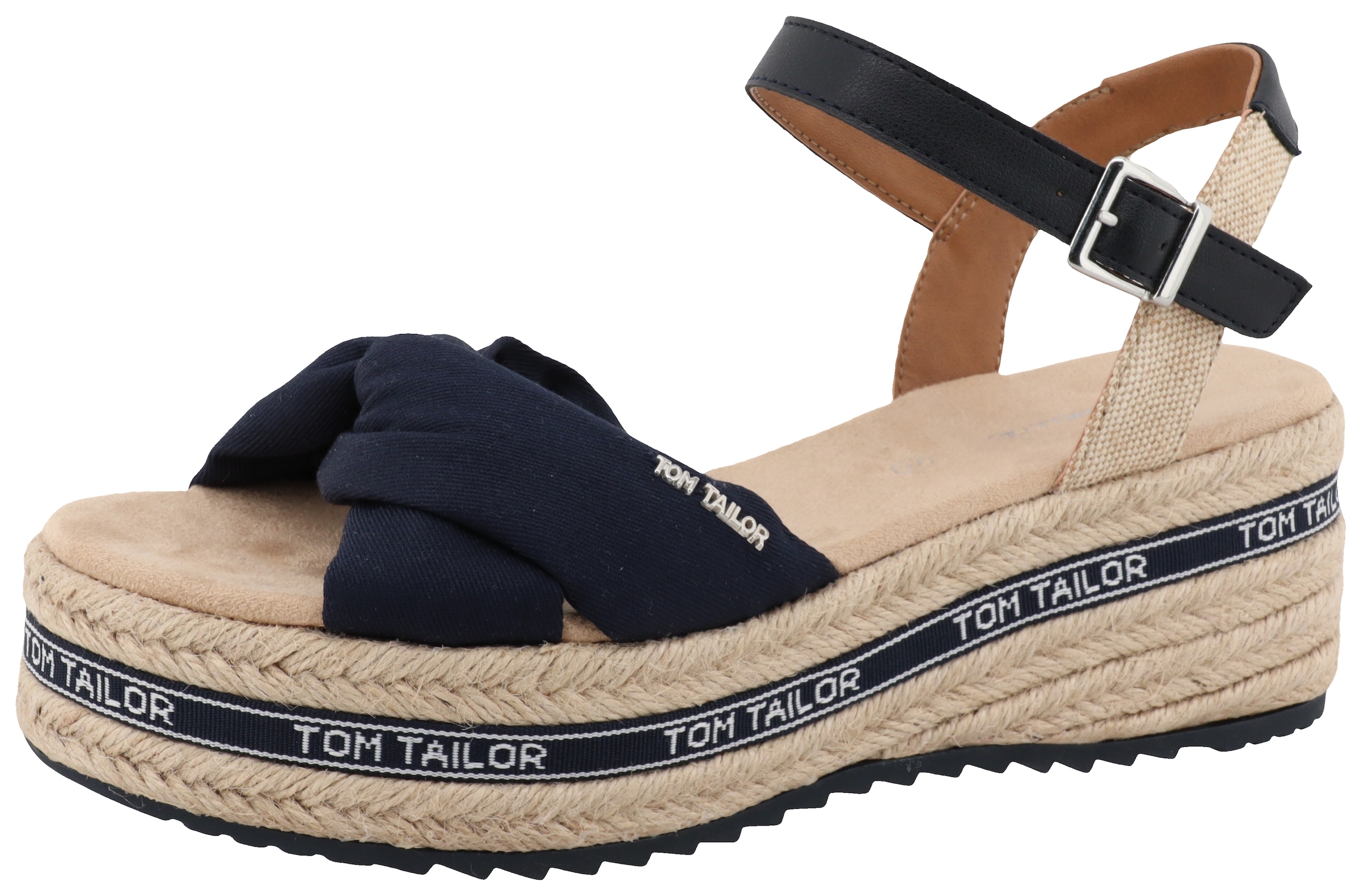 TOM TAILOR Keilsandalette »Mimi«, Sommerschuh, Sandale, Keilabsatz, mit Klettverschluss