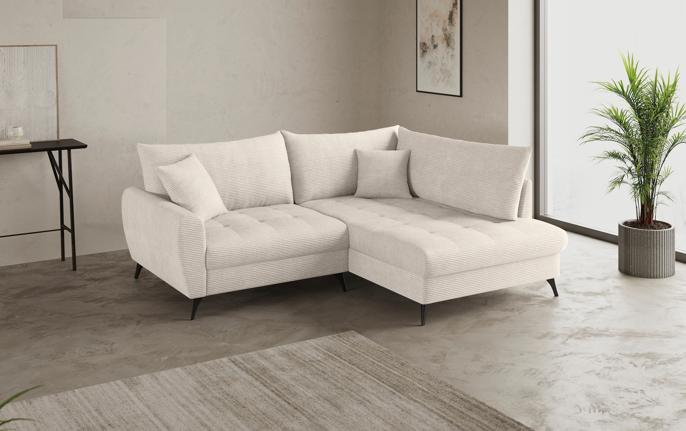 Mr. Couch Ecksofa »Blackburn II L-Form«, Wahlweise mit Kaltschaumpolsterung bis 140 kg belastbar