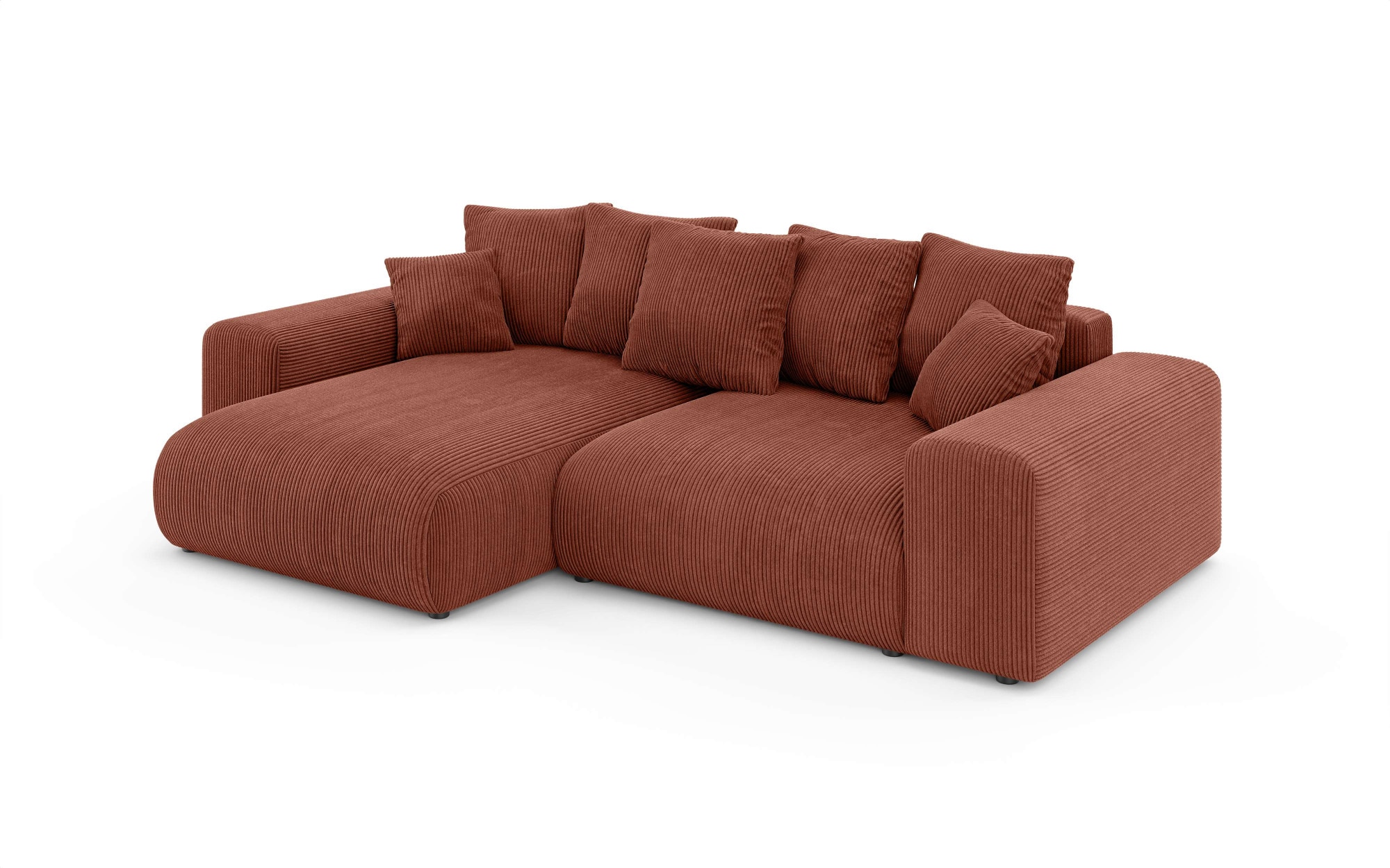 Home affaire Ecksofa »LAKESIDE mit Bettfunktion und Bettkasten, B/T/H 257/166/84 cm«, L-Form, Recamiere beidseitig montierbar, mit Wellenunterfederung
