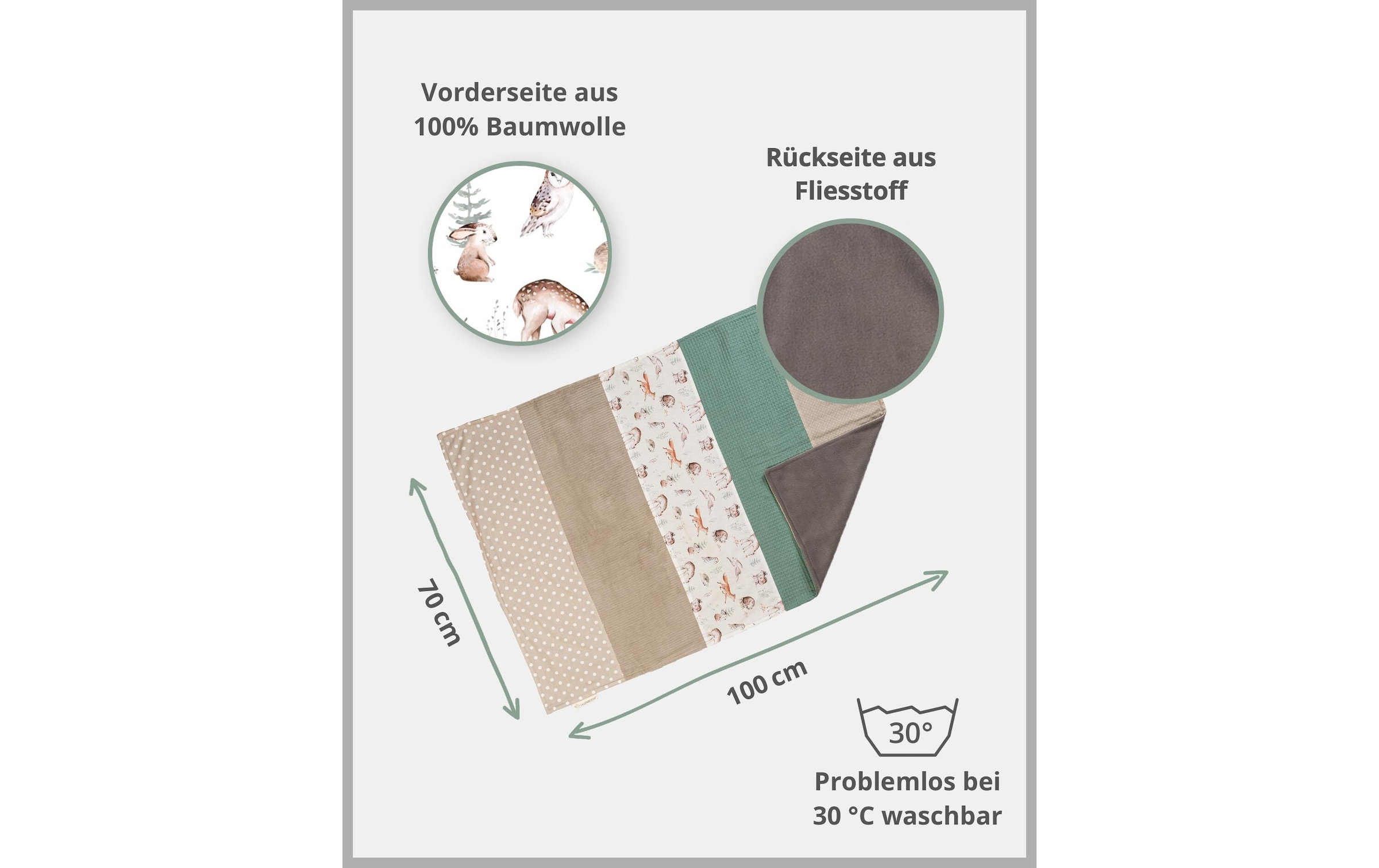 Krabbeldecke »Ullenboom Waldfreunde 70 x 100 cm«