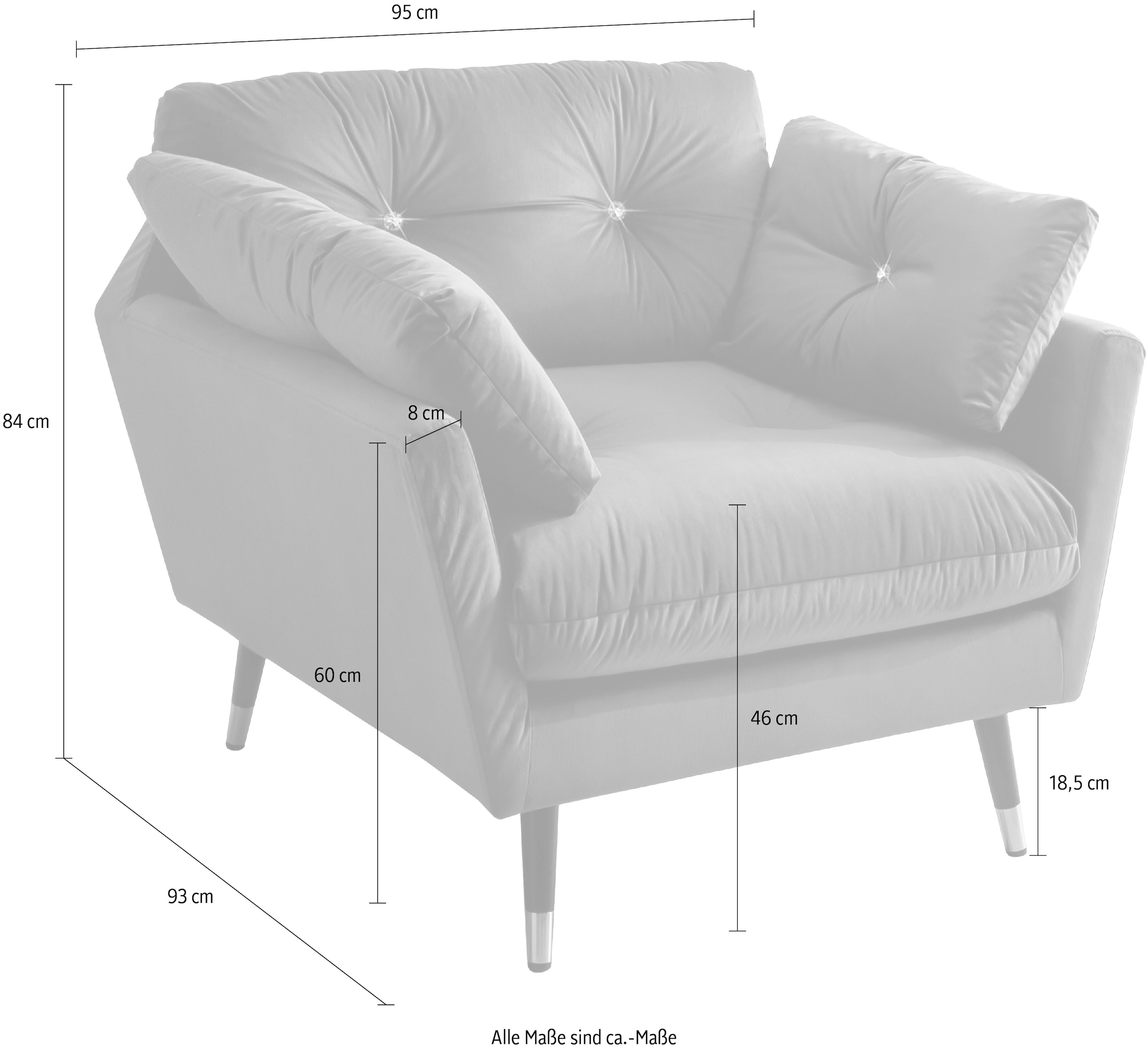 Trends by HG Loungesessel »Amira«, mit Strasssteinen und goldfarben Applikationen