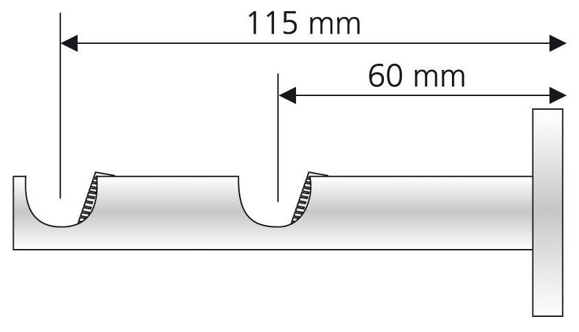 Liedeco Doppelträger, (1 St.), für Gardinenstangen Ø 16 mm