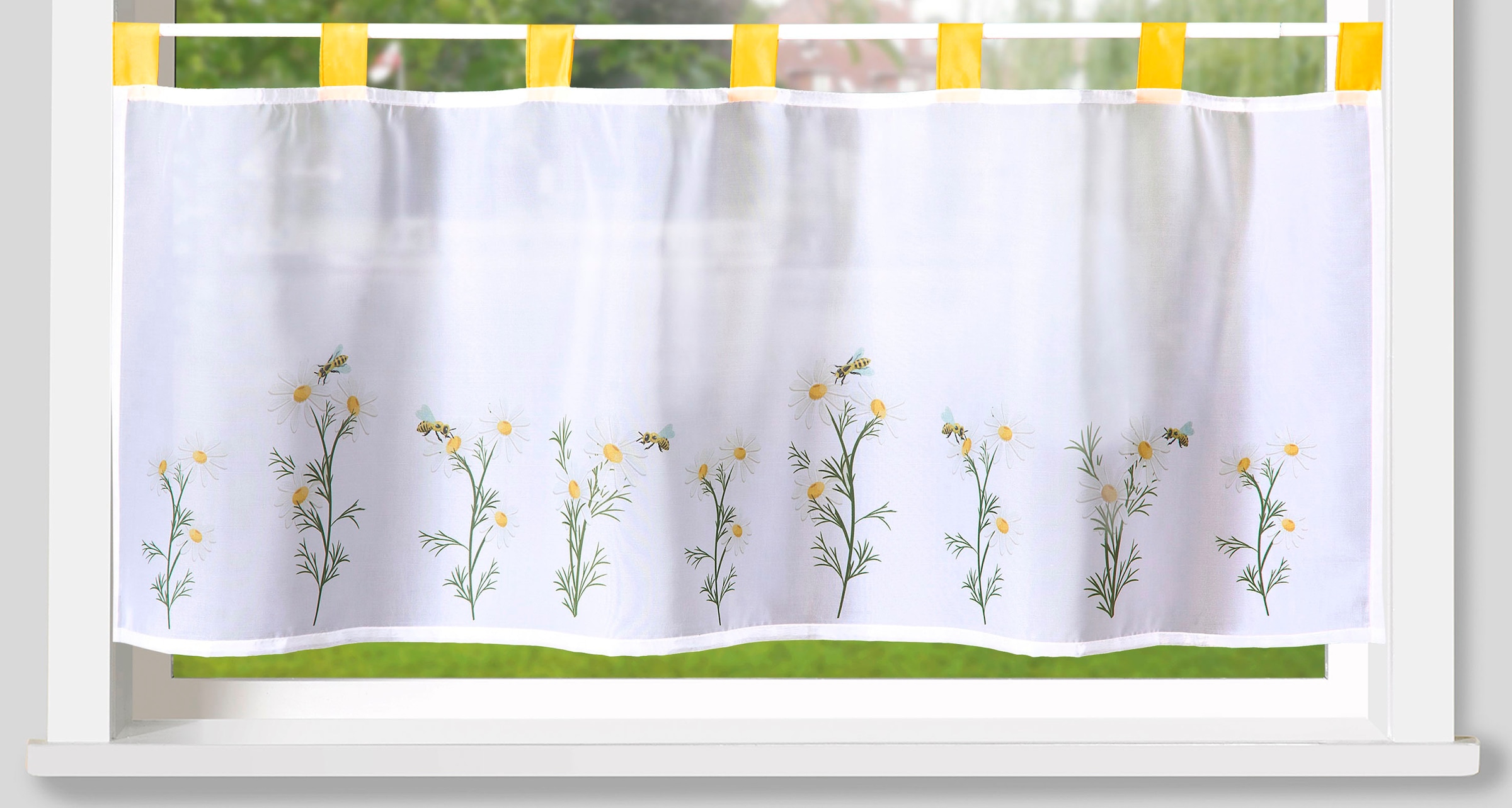 Weckbrodt Scheibengardine »Madita«, (1 St.), Bistro, Voile, floral, bedruckt, HxB 45x120cm, Gardine, Store