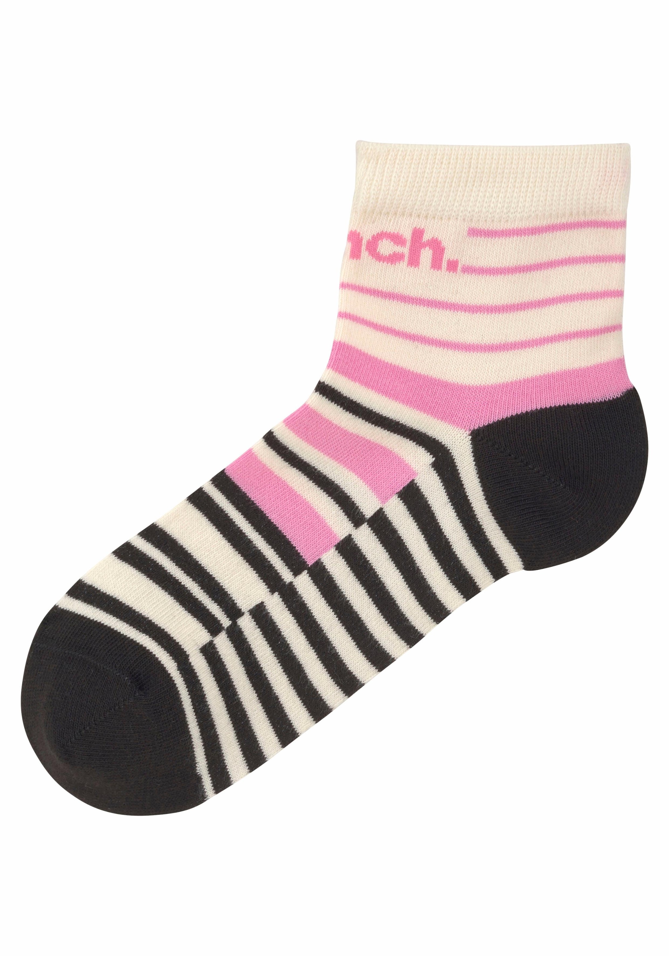 Bench. Kurzsocken, (Packung, 5 Paar), im Streifendesign