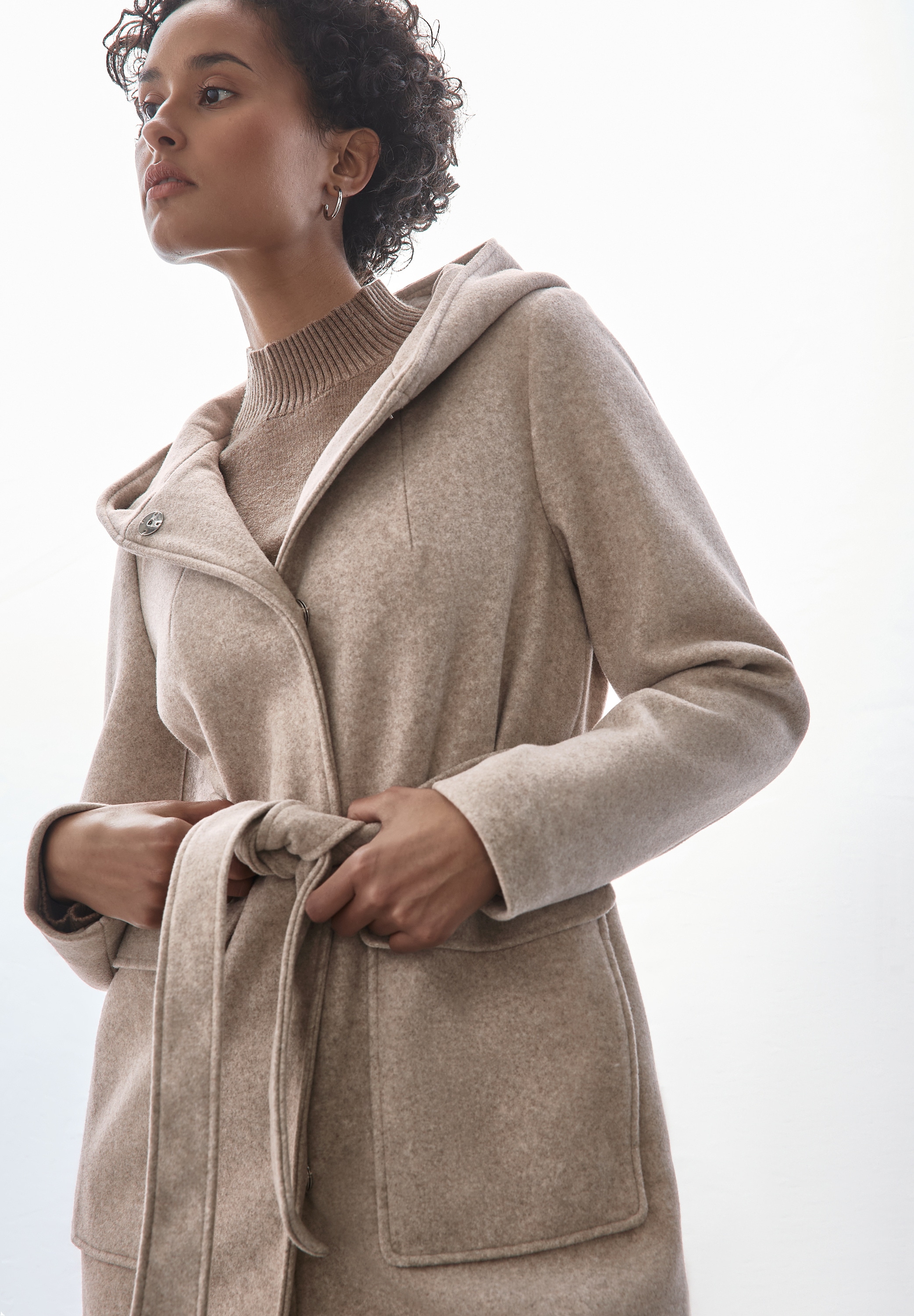 STREET ONE Wolljacke, mit Kapuze, mit Kapuze