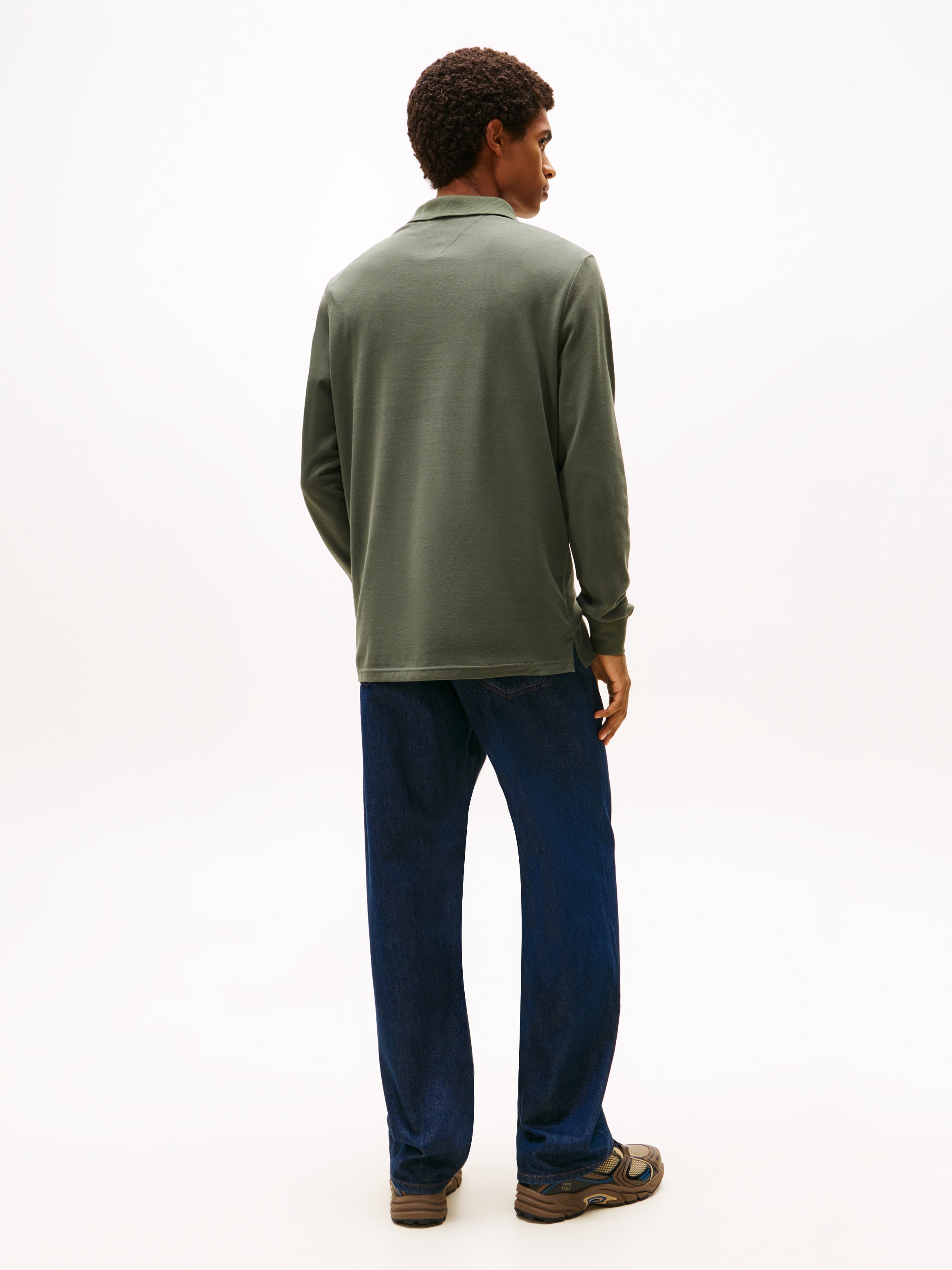 Tommy Jeans Poloshirt »TJM SLIM PLACKET POLO LS EXT«, mit Logostickerei
