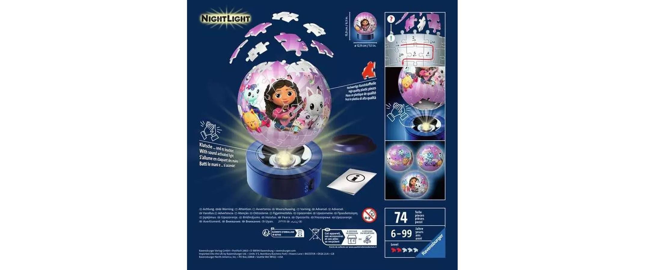 Ravensburger 3D-Puzzle »Nachlicht Gabby's Dollhouse«, (74 tlg.)