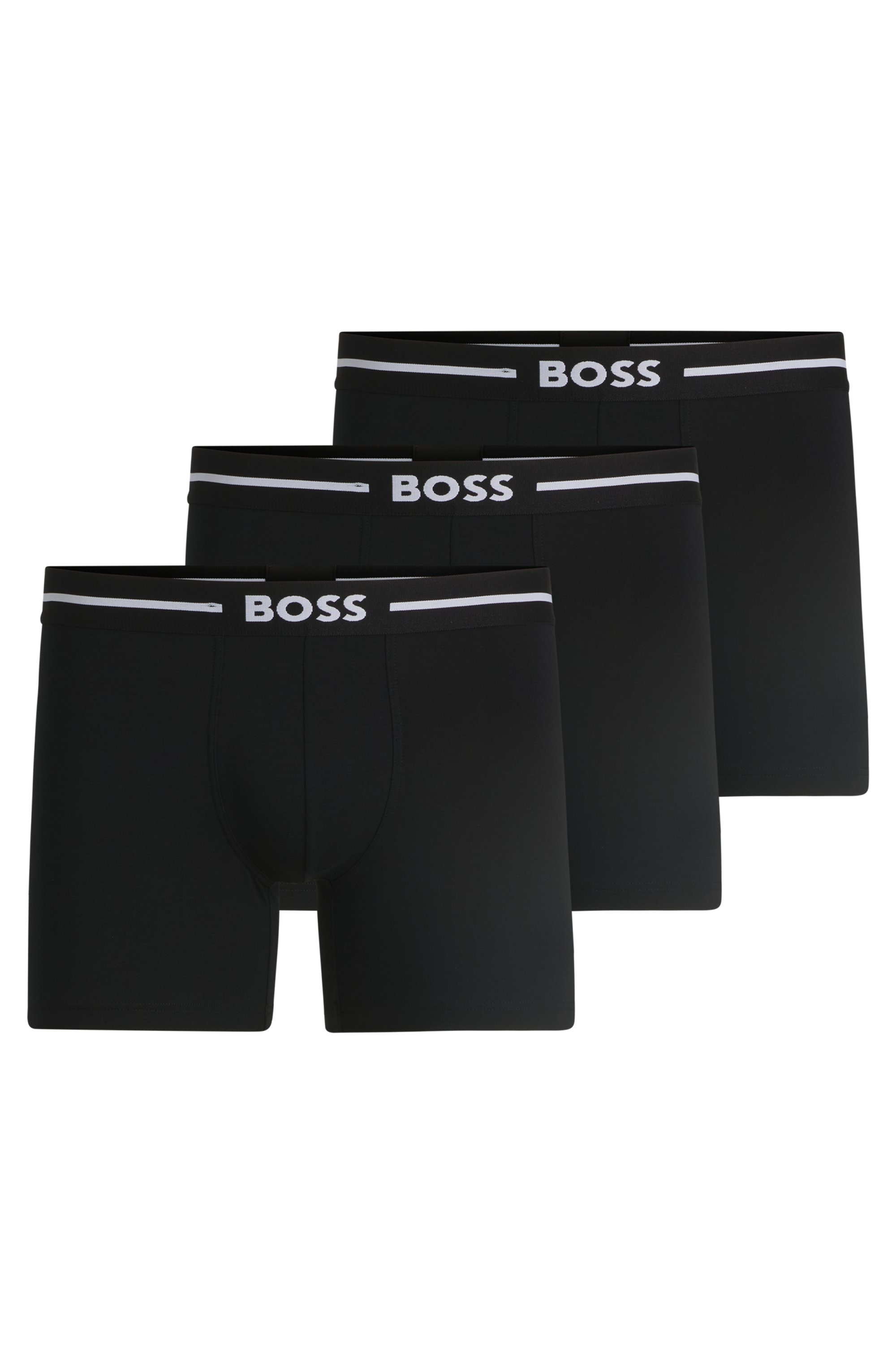 BOSS Boxershorts »BoxerBr 3P Bold« 3 Stk. mit Boss Logo-Elastikbund