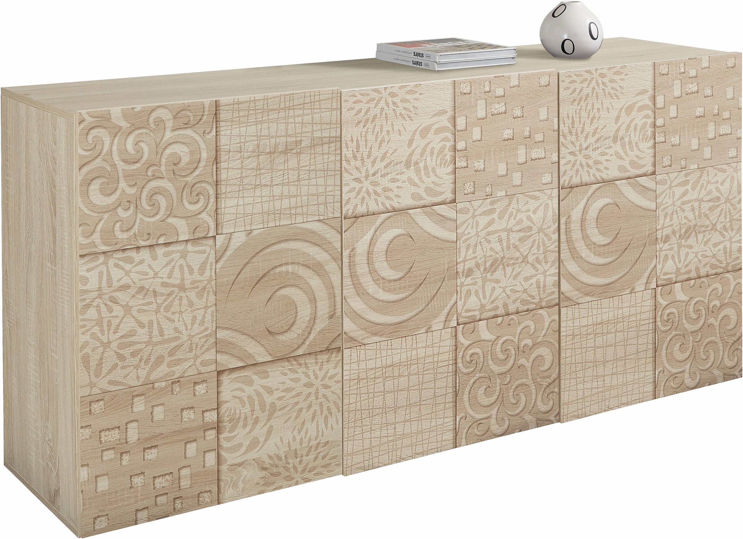 Home affaire Sideboard "Miro" Breite 181 cm mit dekorativem Siebdruck