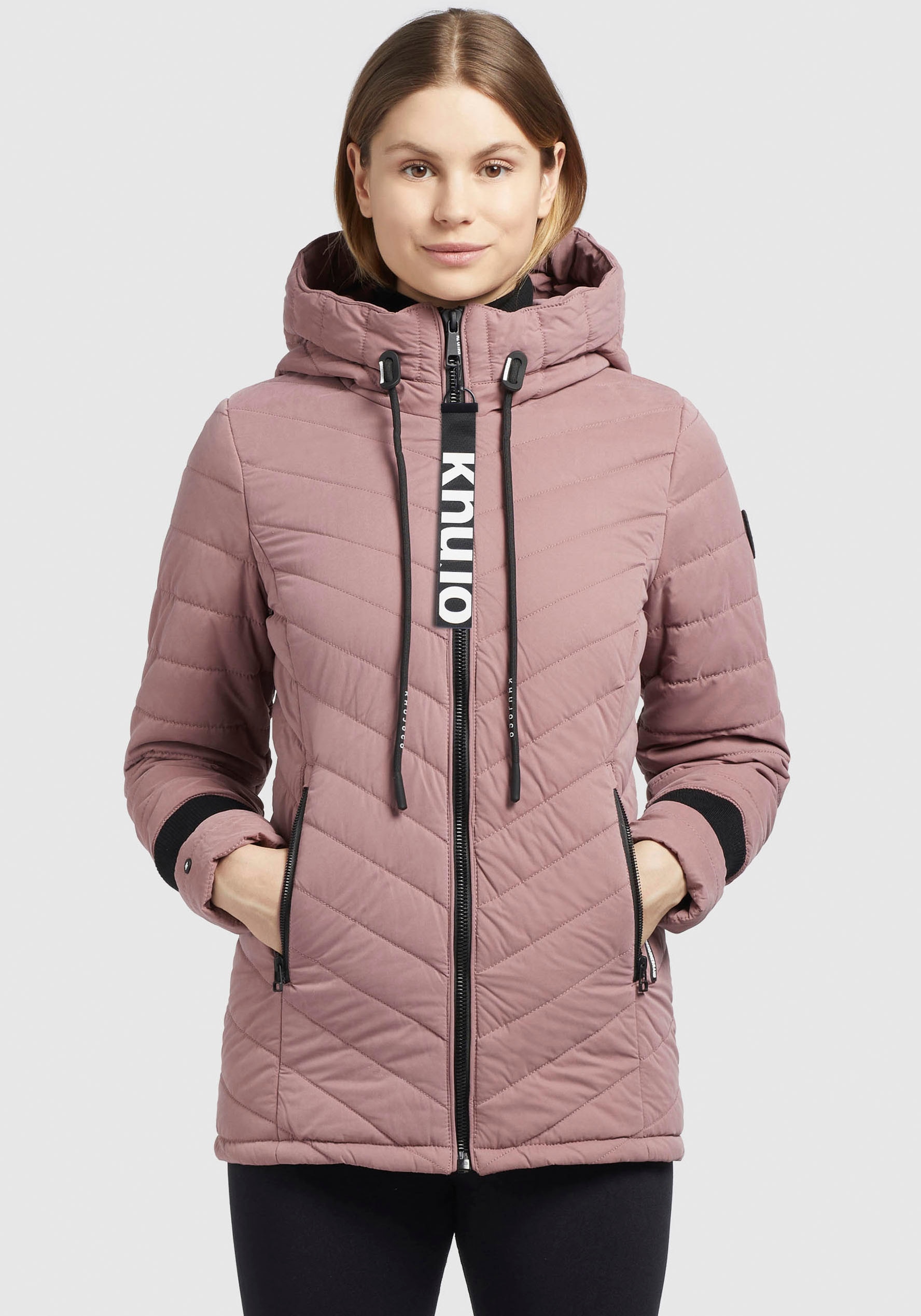 khujo Steppjacke »PATT2 PEACHED«, mit Kapuze, mit kontrastfarbigen Details