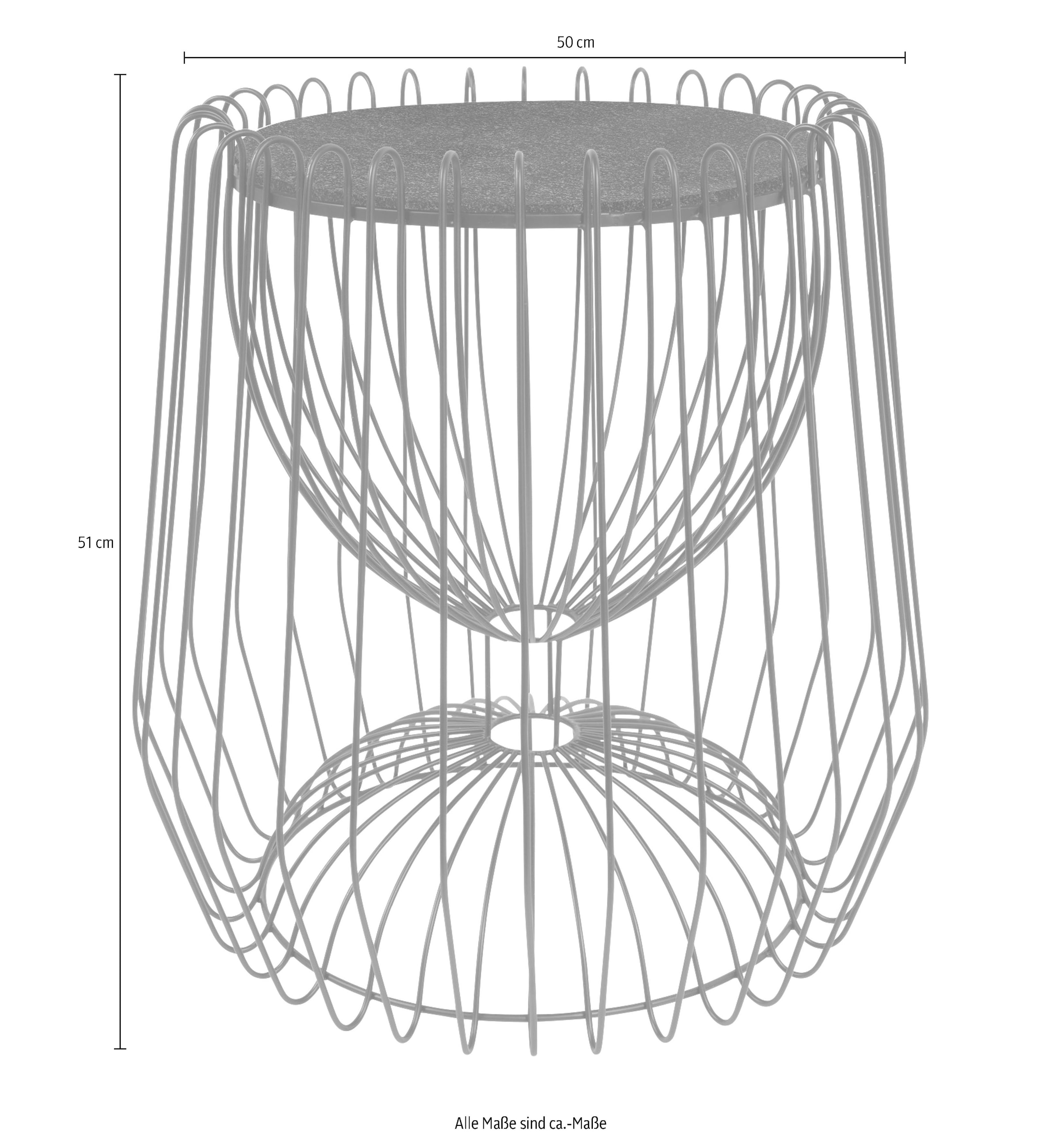 Kayoom Beistelltisch »Malibu 225, Beistelltisch mit edler Marmorplatte«, (1 St.), ø-Marmorplatte: 33,5 cm, angesagtes Metalldesign, pflegeleicht
