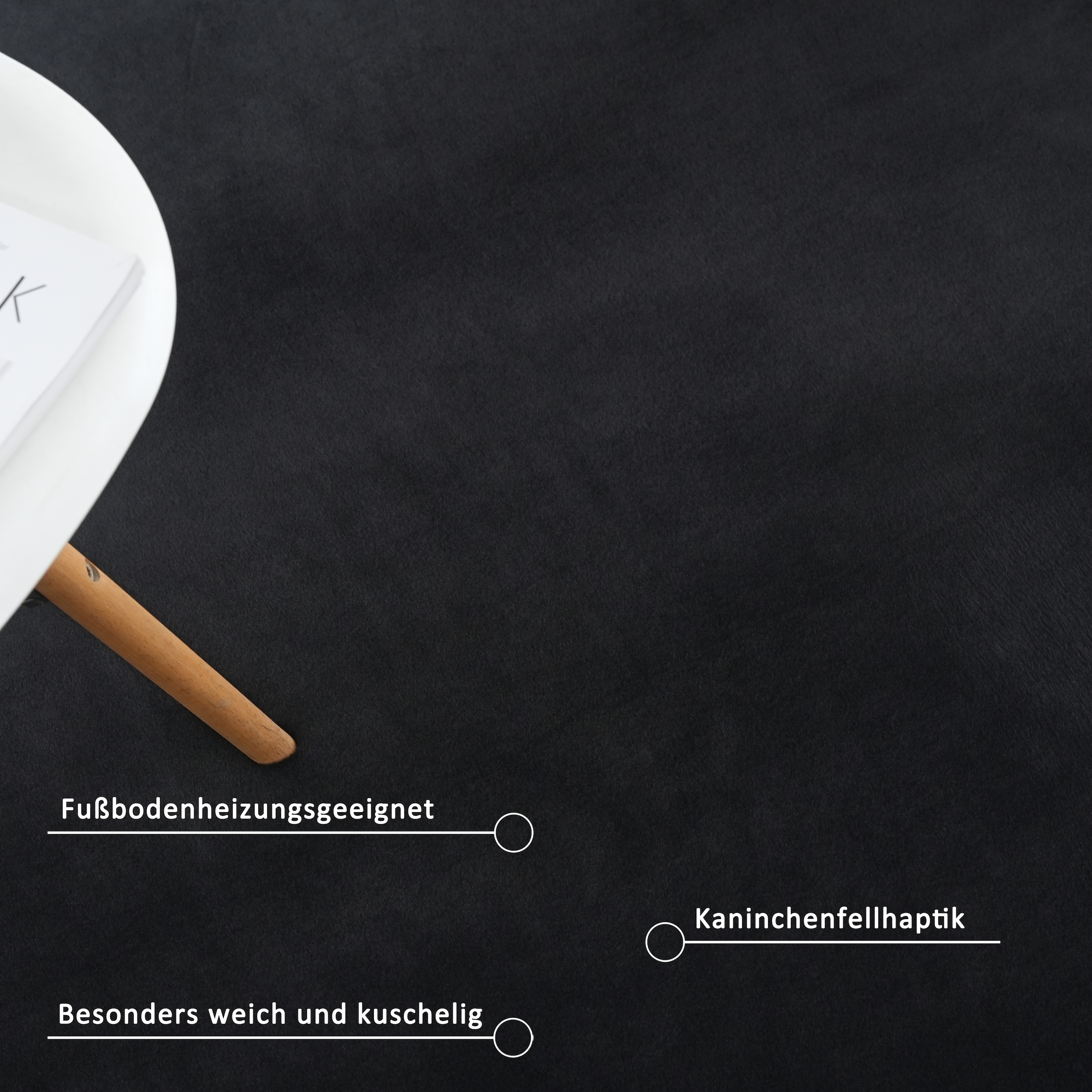 Leonique Fellteppich »Balu«, rechteckig, 20 mm Höhe, Kunstfell in Kaninchenfell Haptik, fussbodenheizungsgeeignet, pflegeleicht, ideale Teppiche für Wohnzimmer, Schlafzimmer, Esszimmer, Arbeitszimmer