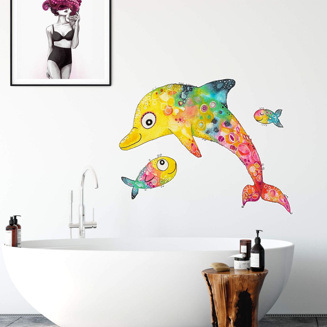Wall-Art Wandtattoo »Lebensfreude - Delfin Fische«, (1 St.) online  bestellen | Jelmoli-Versand | Wandtattoos