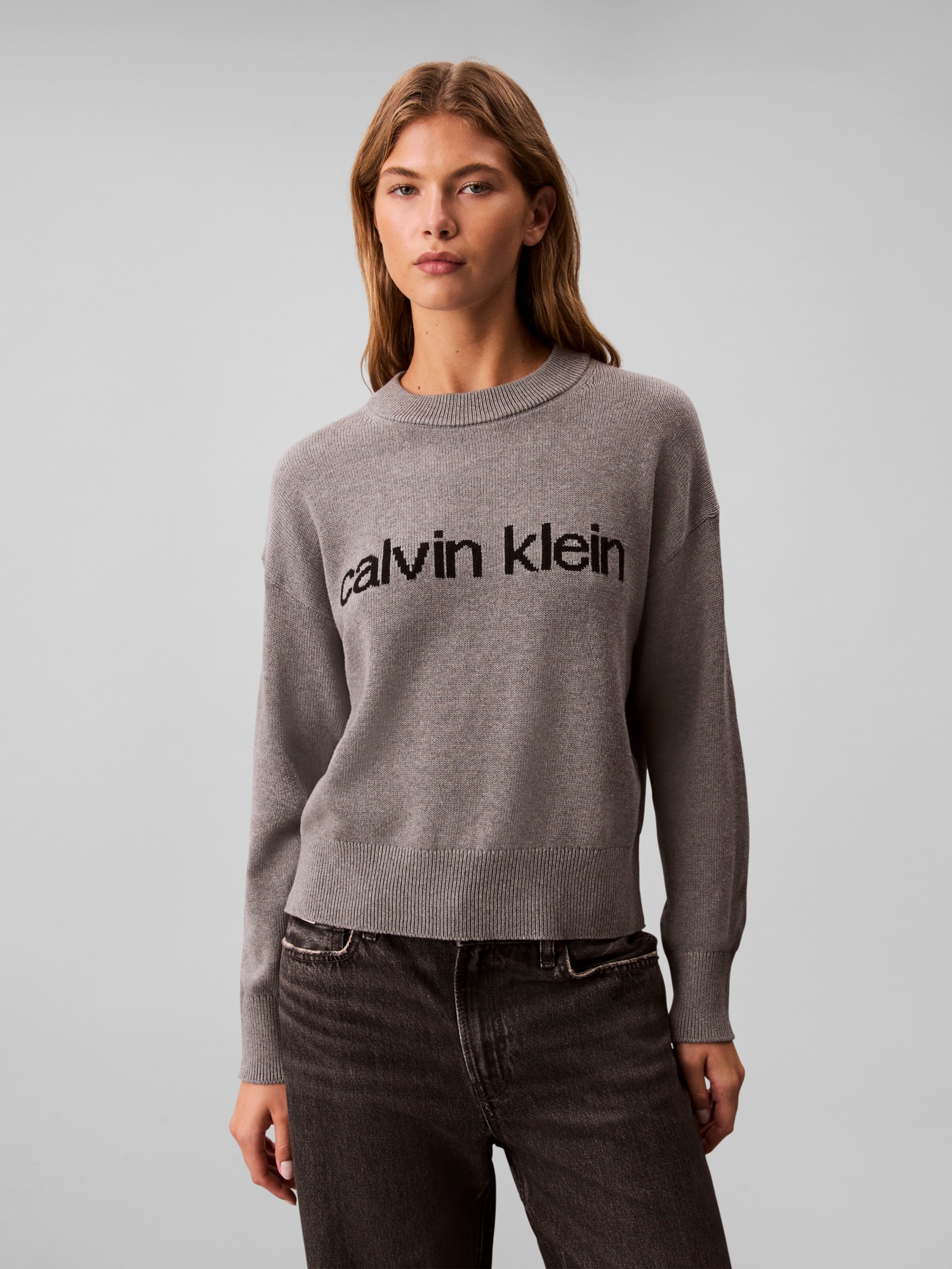 Calvin Klein Jeans Strickpullover »Cotton Graphic Pullover« Mit Rundhalsausschnitt