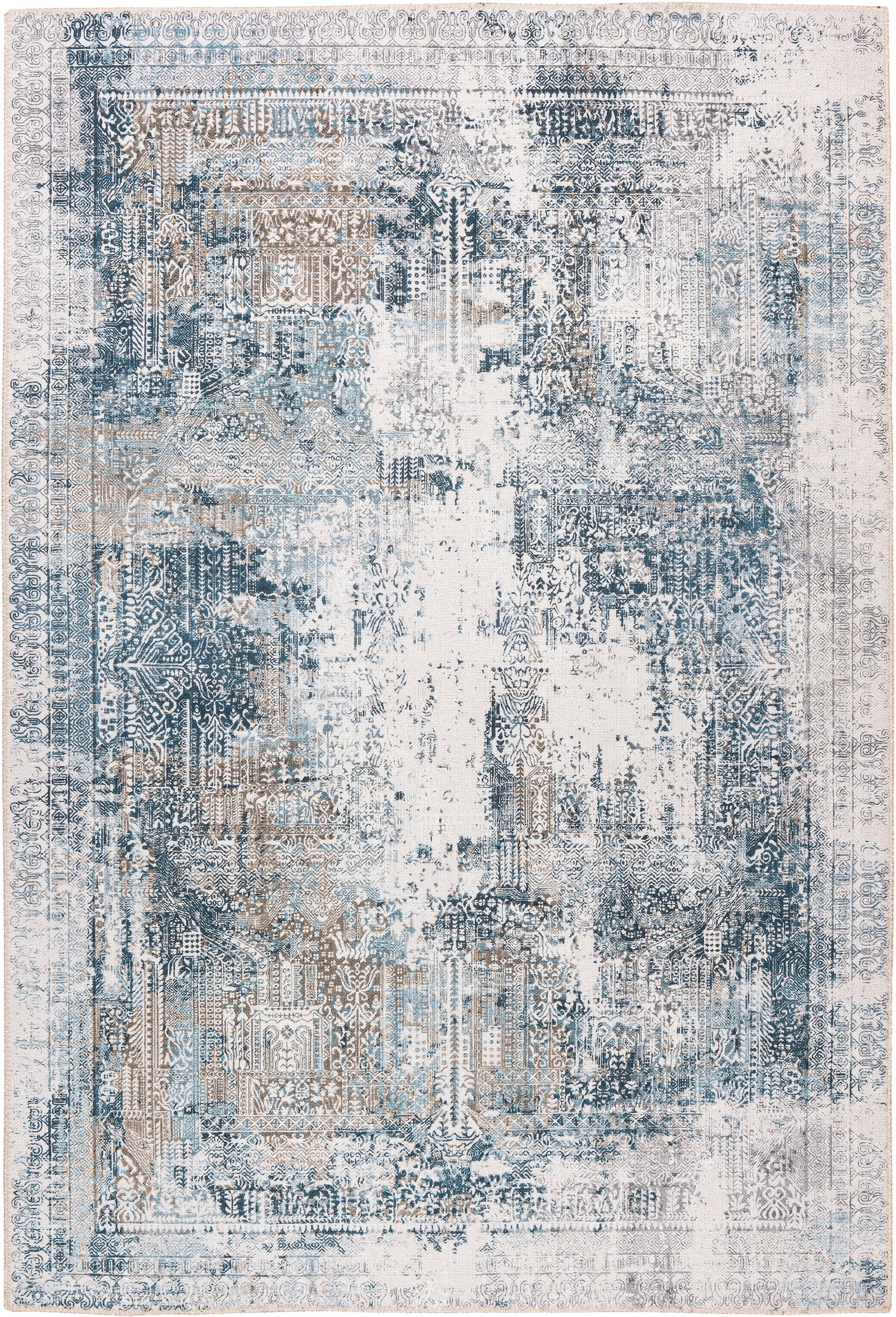 me gusta Teppich »Faye 1025«, rechteckig, 6 mm Höhe, Flachgewebe, gedrucktes Motiv, Wohnzimmer, Esszimmer