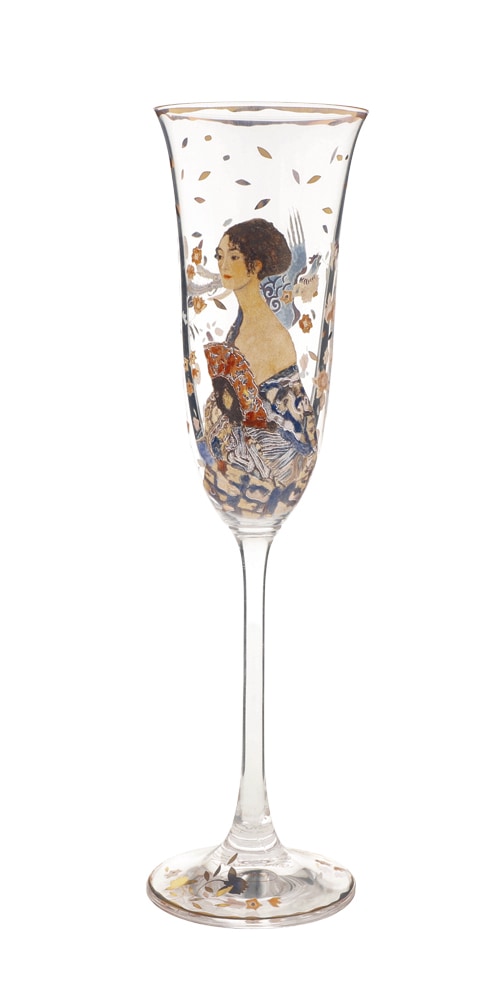 Goebel Sektglas "Gustav Klimt - Dame mit Fächer" Füllmenge 0,1l