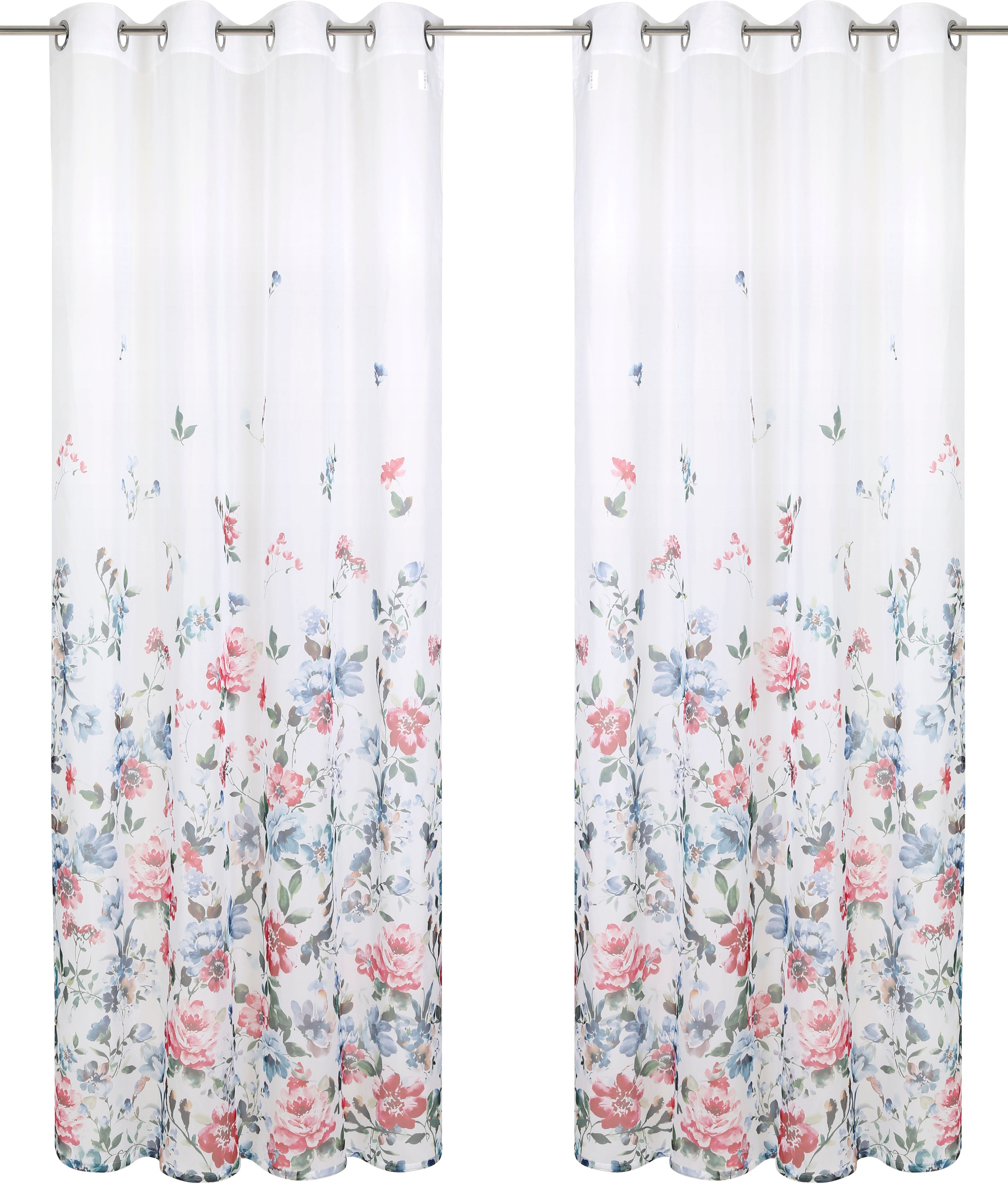my home Gardine »Millie«, St.), (1 transparent, Voile Jelmoli-Versand bedruckt, mit Blumendruck, | online bestellen Grössen verschiedene