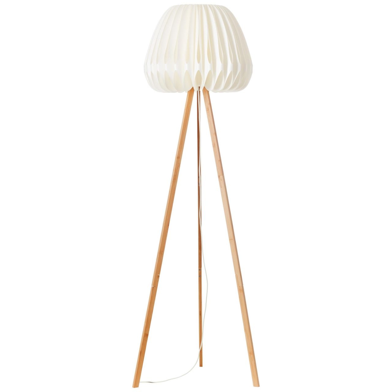 Brilliant Stehlampe »Inna«, 1 flammig, Leuchtmittel E27 ohne Leuchtmittel, Stehlampe, dreibeinig holz hell/weiss