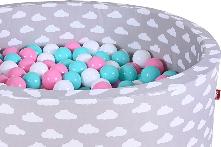 Knorrtoys® Bällebad »Soft, Grey White Clouds«, mit 300 Bällen rose/creme/lightBlue; Made in Germany