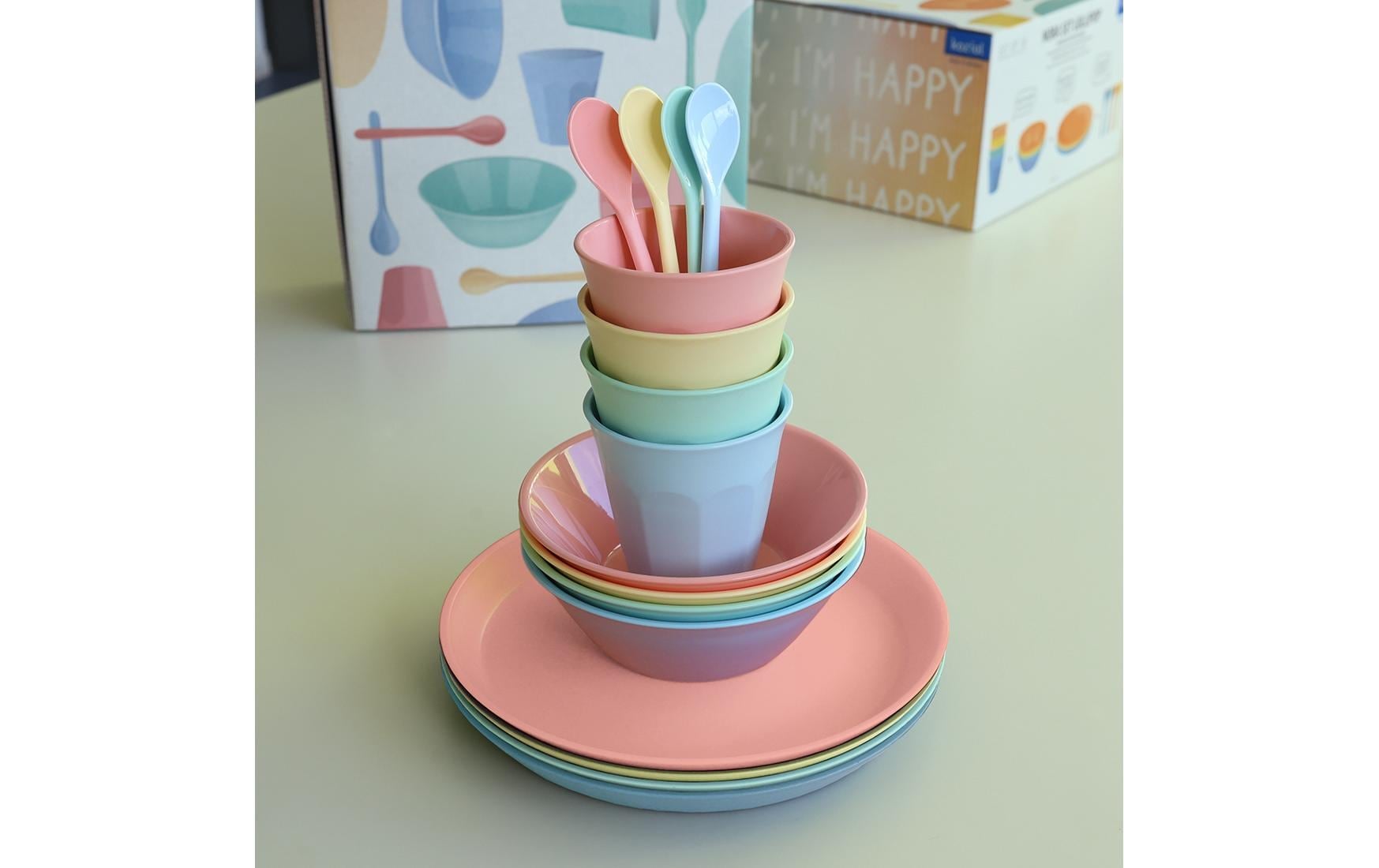KOZIOL Kombiservice »NORA MACARONS 16-teilig«, (16 tlg.)