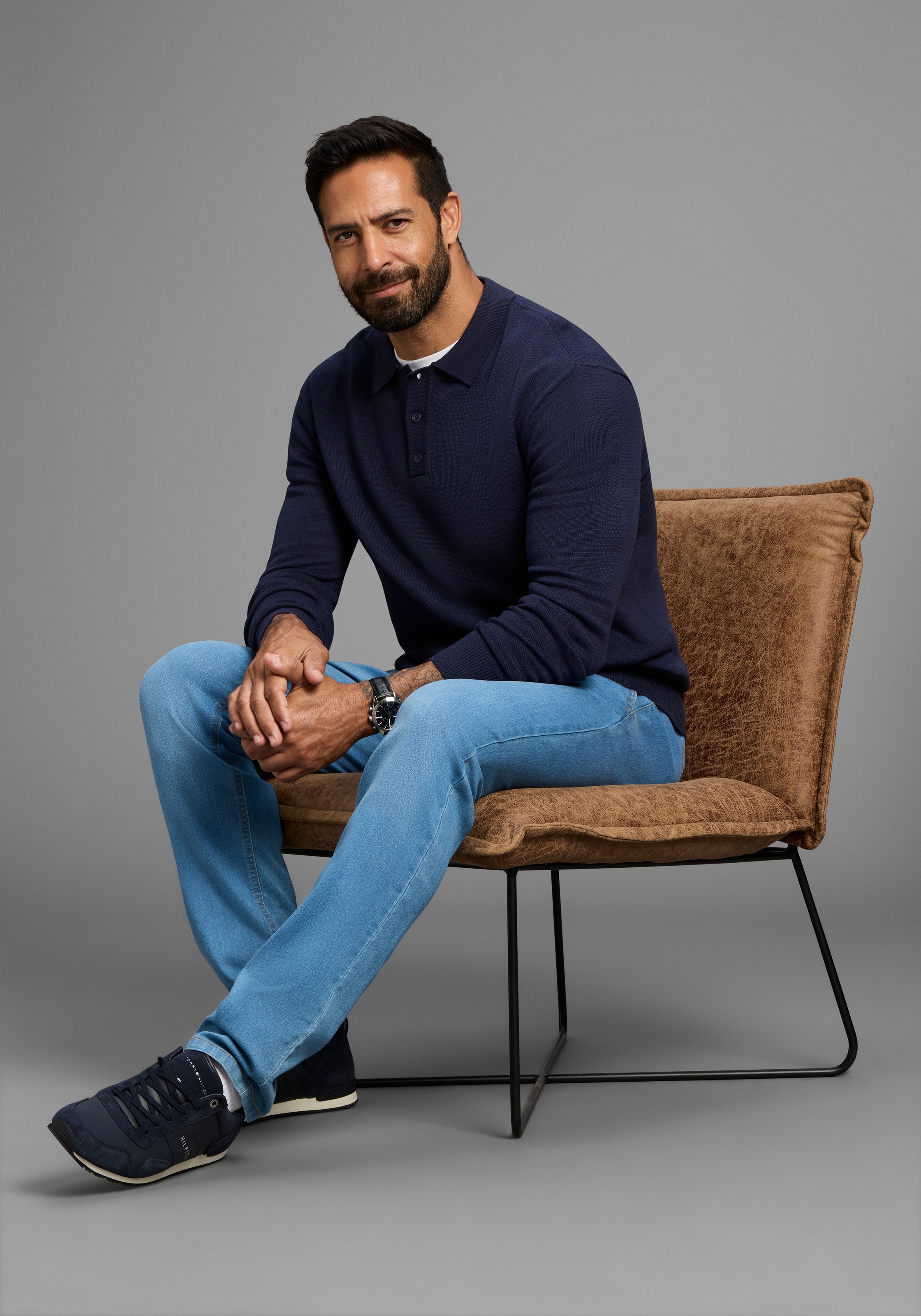 Man's World Polokragenpullover »Neue Kollektion !«, mit Knopfleiste