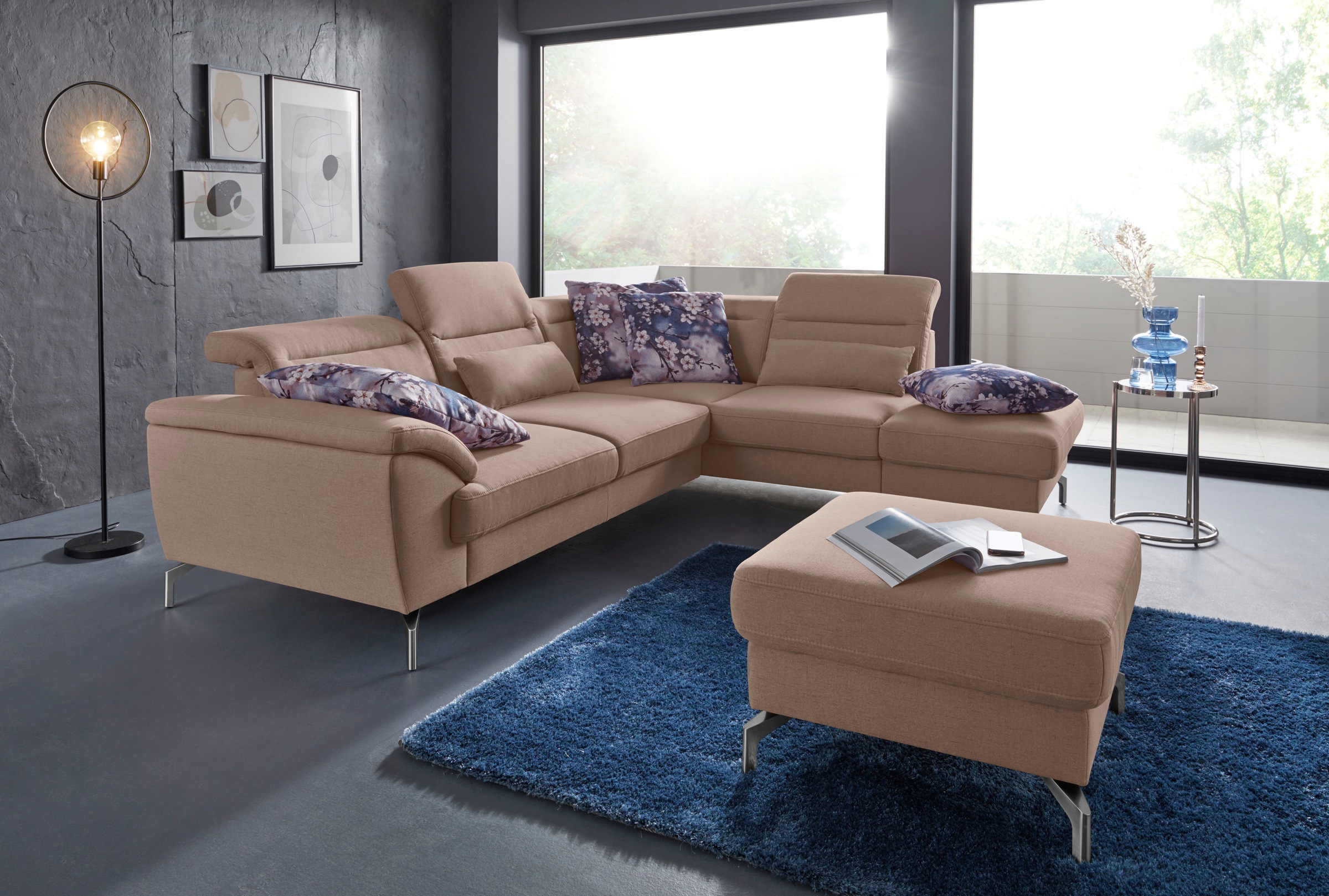 sit&more Hocker »Percy«, Fusshöhe 15cm, wahlweise mit unterschiedlichen Fussfarben