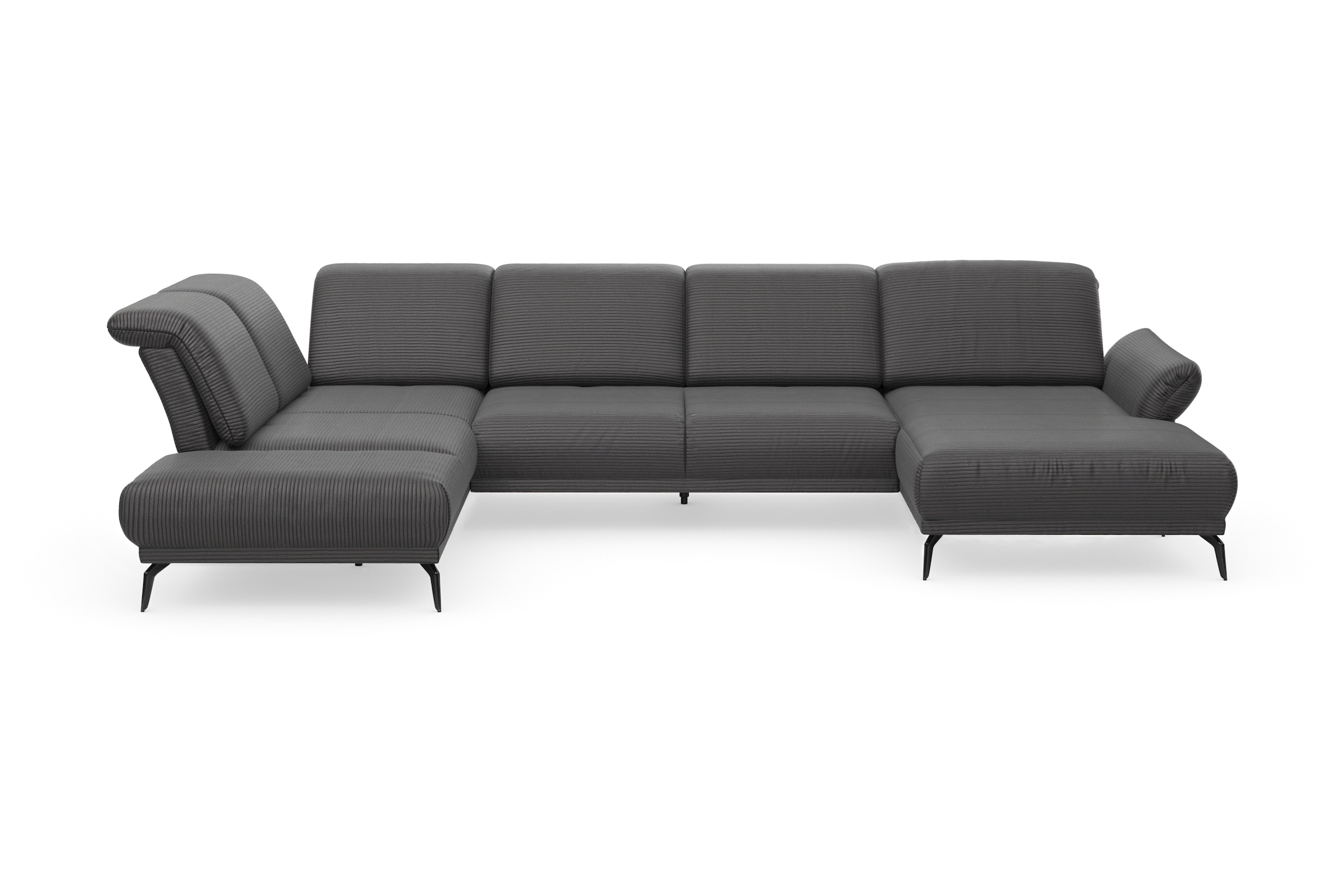 INOSIGN Wohnlandschaft »Coco U-Form«, Sitztiefen-, Arm- und Kopfteilverstellung, Cord-Bezug, Fusshöhe 15 cm