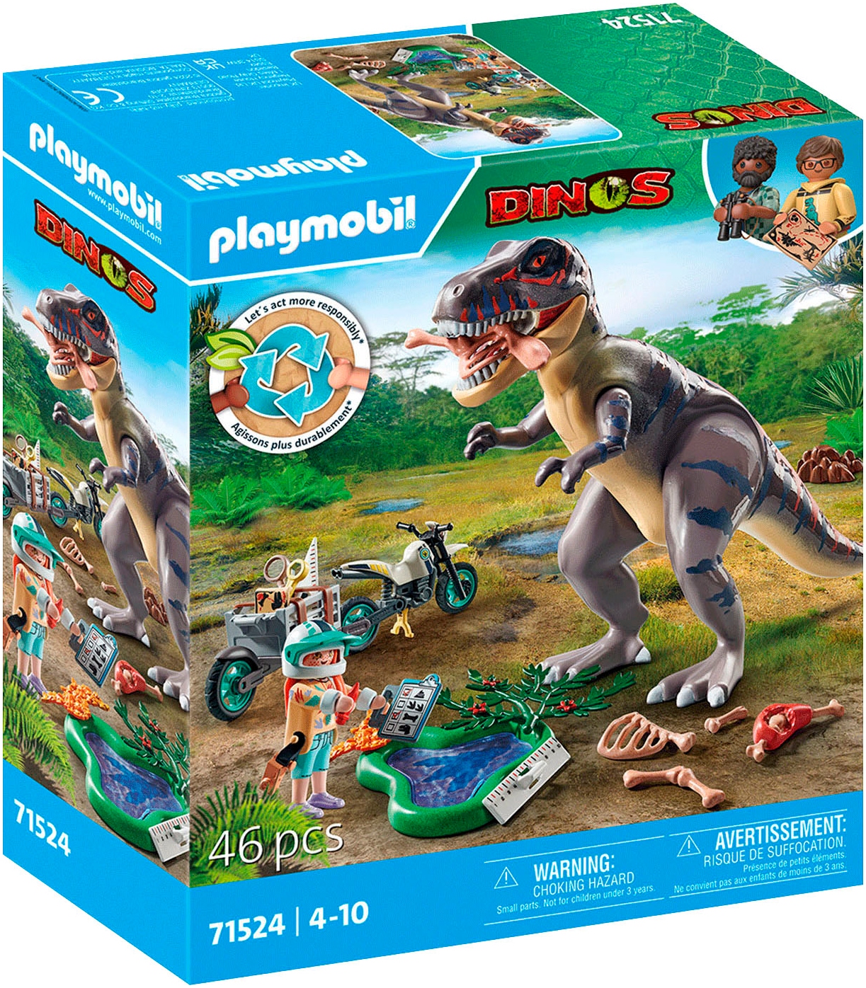 Playmobil Konstruktions-Spielset "T-Rex-Spurensuche (71524), Dinos" Made in Europe