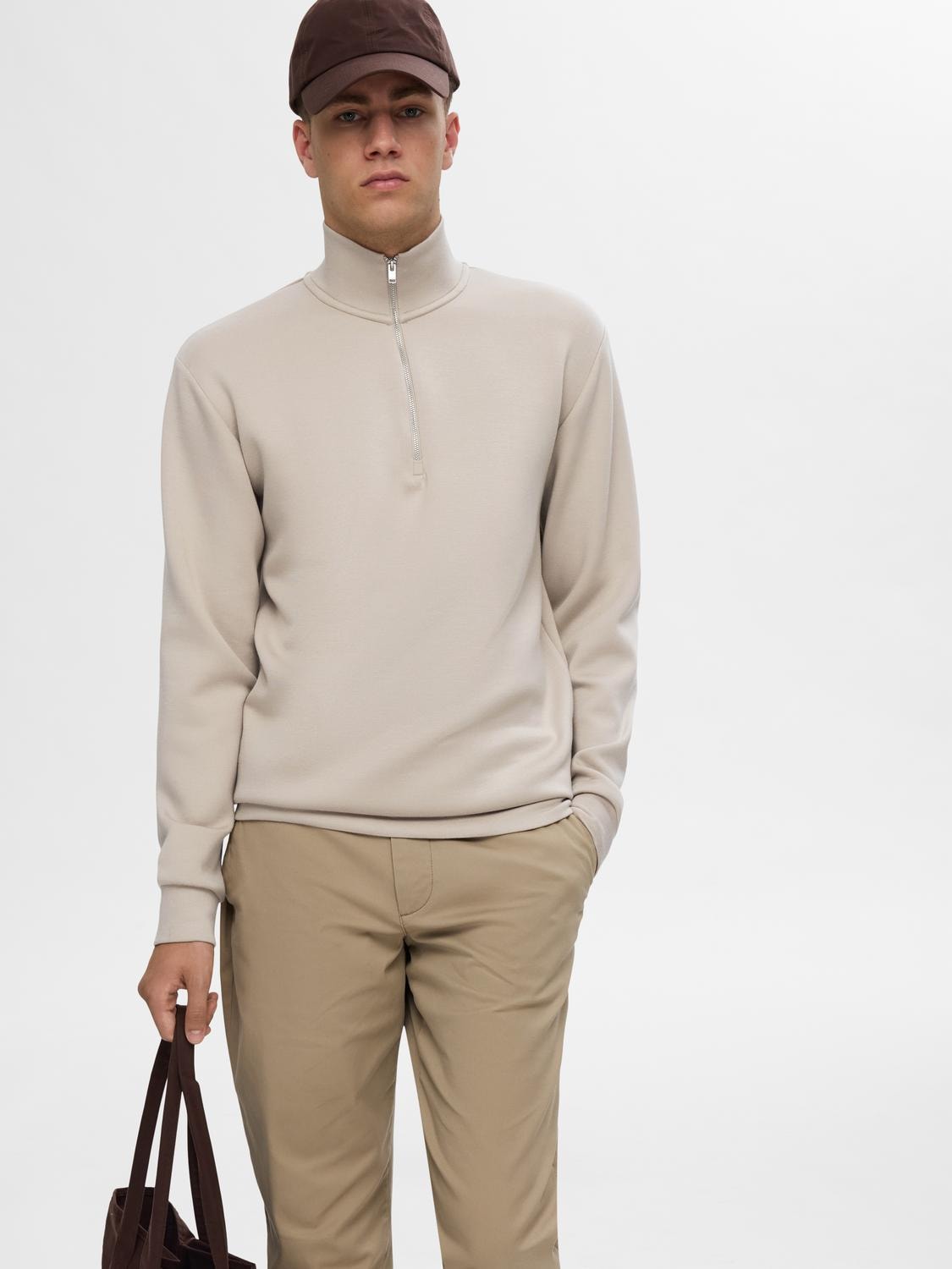 SELECTED HOMME Sweatshirt »SLHEMANUEL SOFT ZIP HIGH NECK SWEAT NOOS«