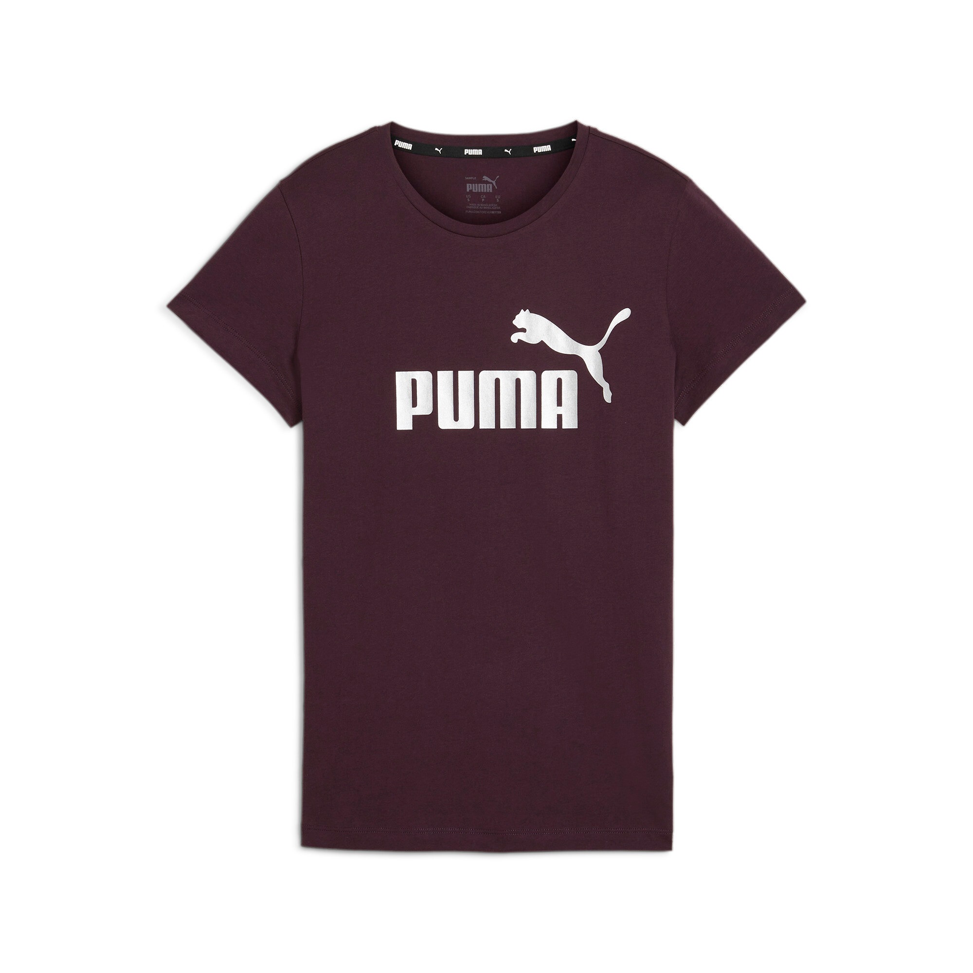 PUMA T-Shirt »ESS+ METALLIC LOGO TEE« Regular Fit, Kurzarm, Rundhalsausschnitt, aus Baumwolle