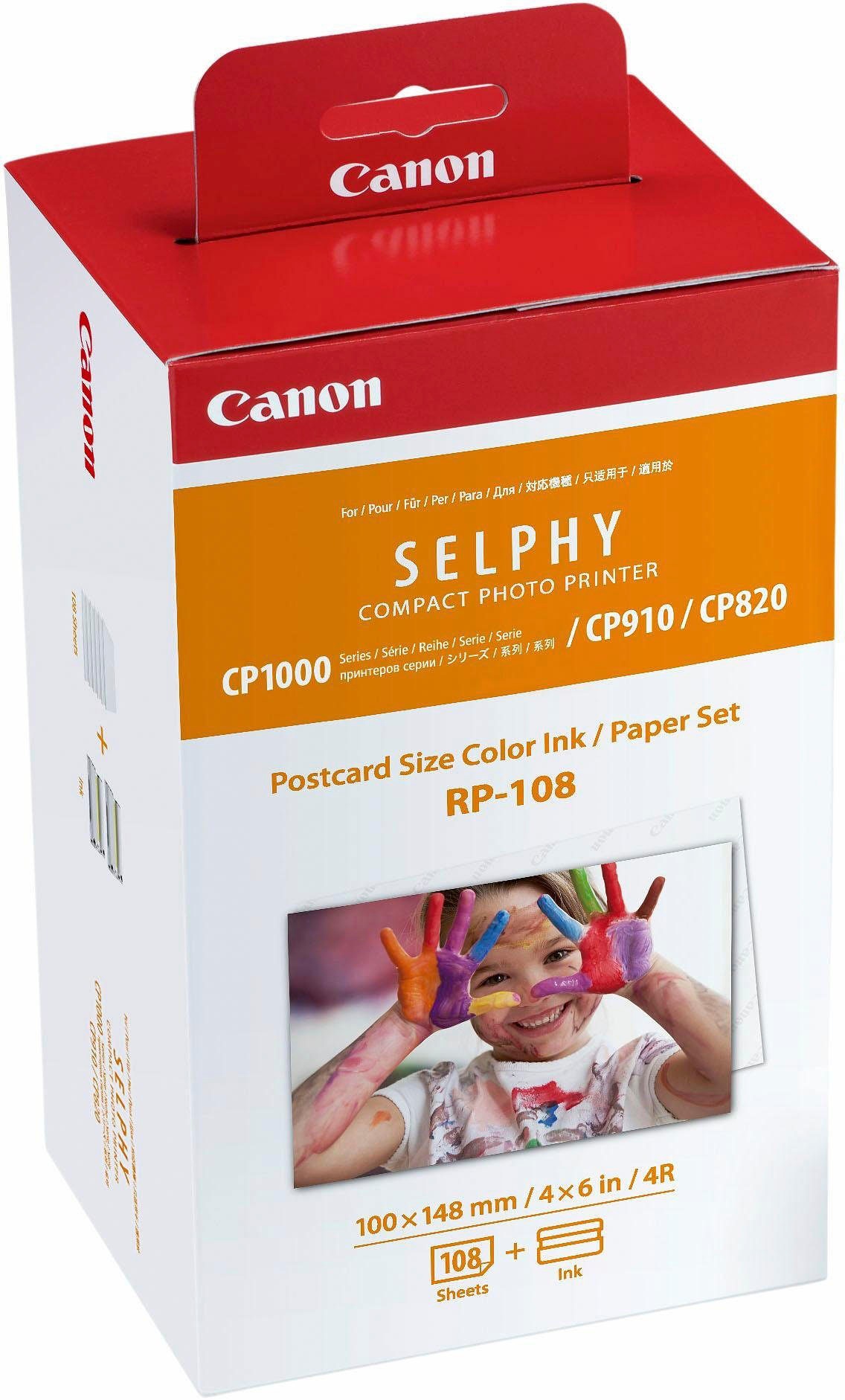 Canon Tintenpatrone »RP-108 I« original Patrone 108 + Fotopapier für SELPHY Drucker