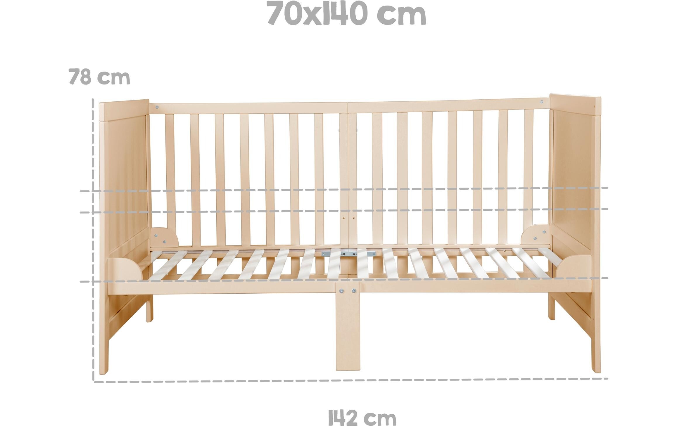 roba® Kinderbett »Kombi Easy Sleep Natur, 70 x 140 cm«, (1 tlg.)