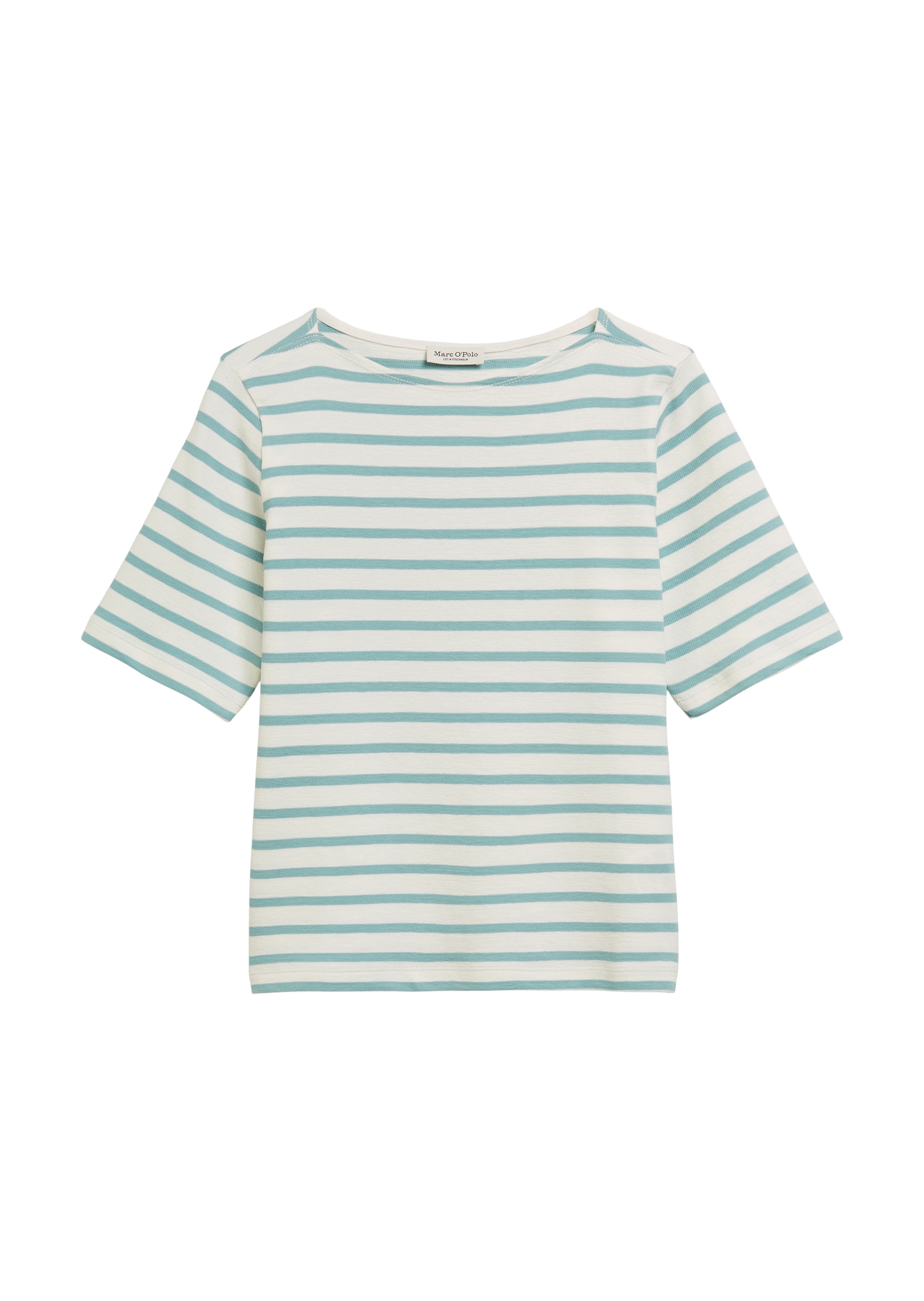 Marc O'Polo T-Shirt, geringelt, U-Boot-Ausschnitt, gerade schnitten