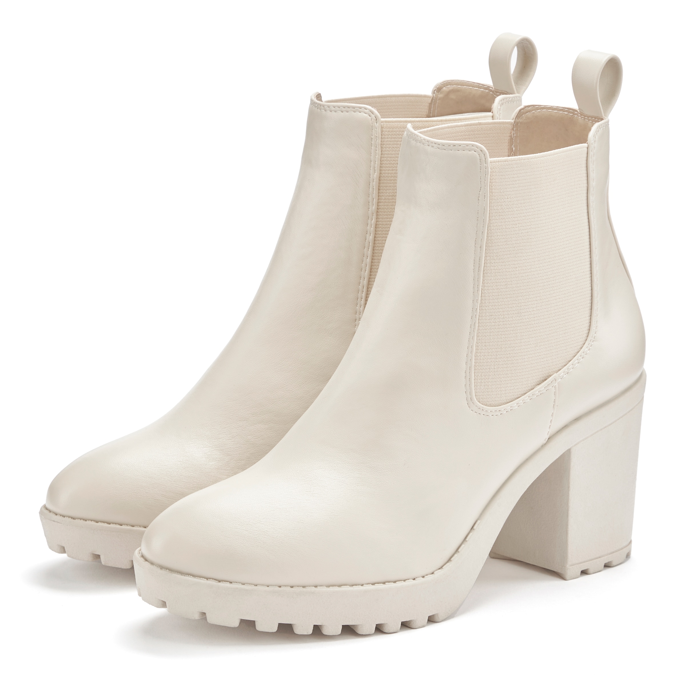 LASCANA Chelseaboots, mit Blockabsatz & Stretch-Einsatz, High-Heel-Stiefelette, Ankle Boots