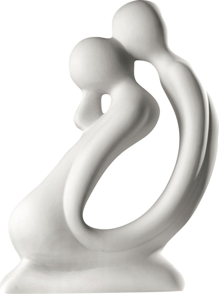 handgefertigt, Höhe bestellen Kuss, aus Jelmoli-Versand GILDE Wohnzimmer »Skulptur 42 online Keramik, Dekofigur Dekoobjekt, weiss«, | cm,